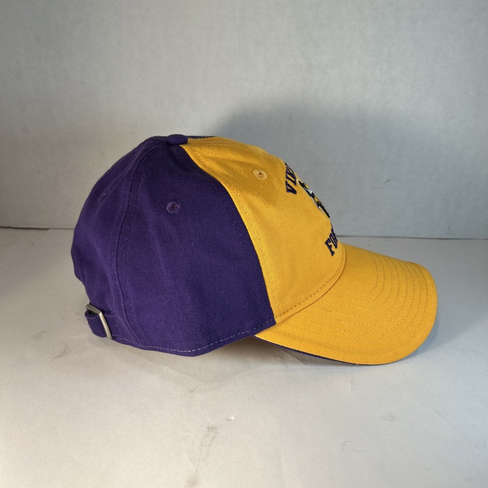 Minnesota Vikings NFL Team Apparel Gold Purple Adjustable Hat OSFA New