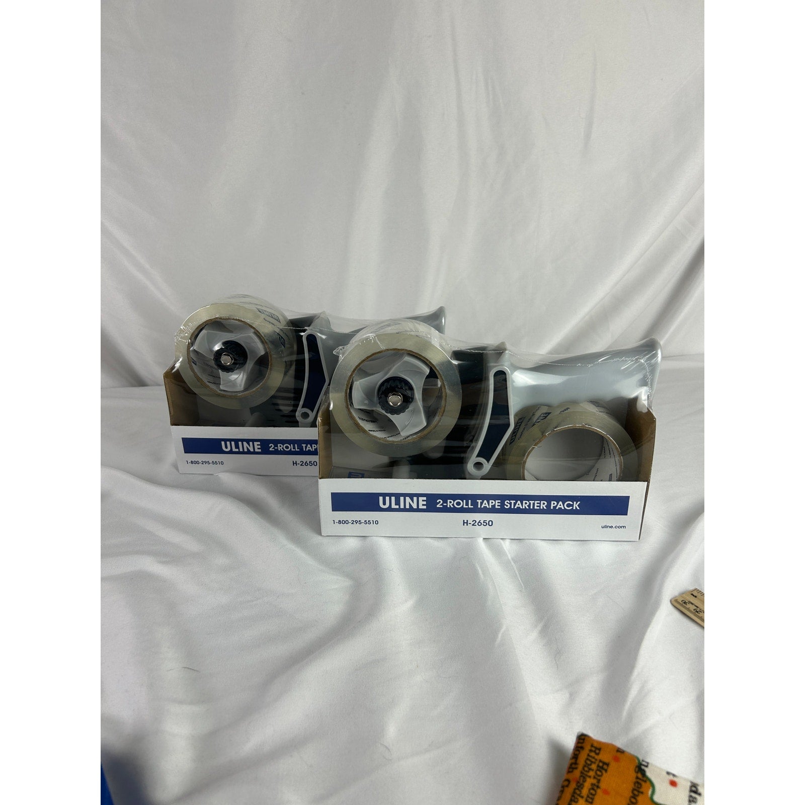 Uline Tape Dispenser With 2 Rolls Clear Packing Tape H2650
