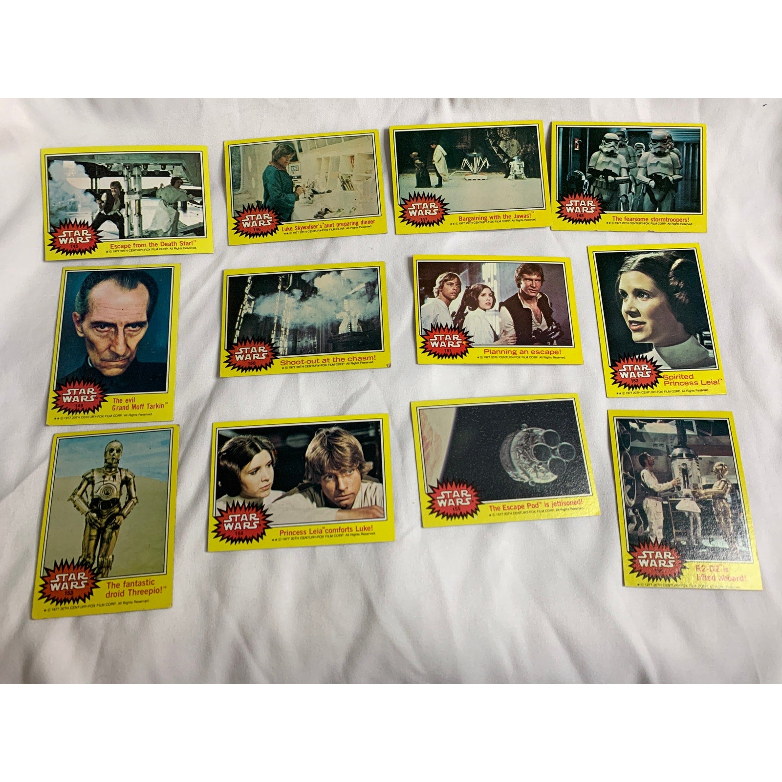 1977 Topps Star Wars Series 3 Yellow Border Complete 66 Card Set #133-198