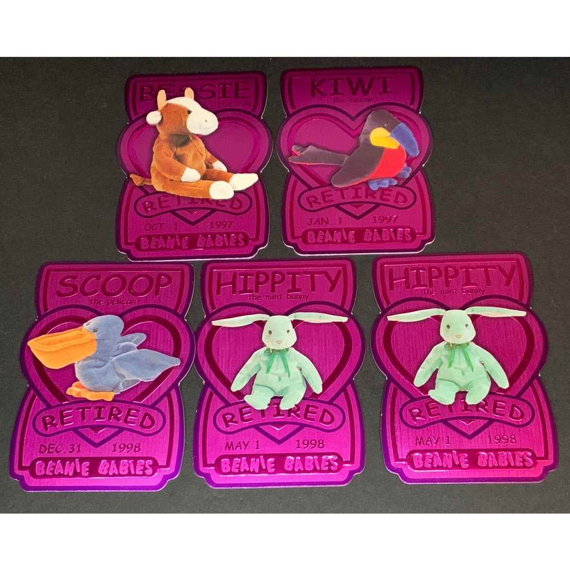 1999 Ty BBOC Series 3 Magenta Chase Card Lot Of 5 NM Rare Cards