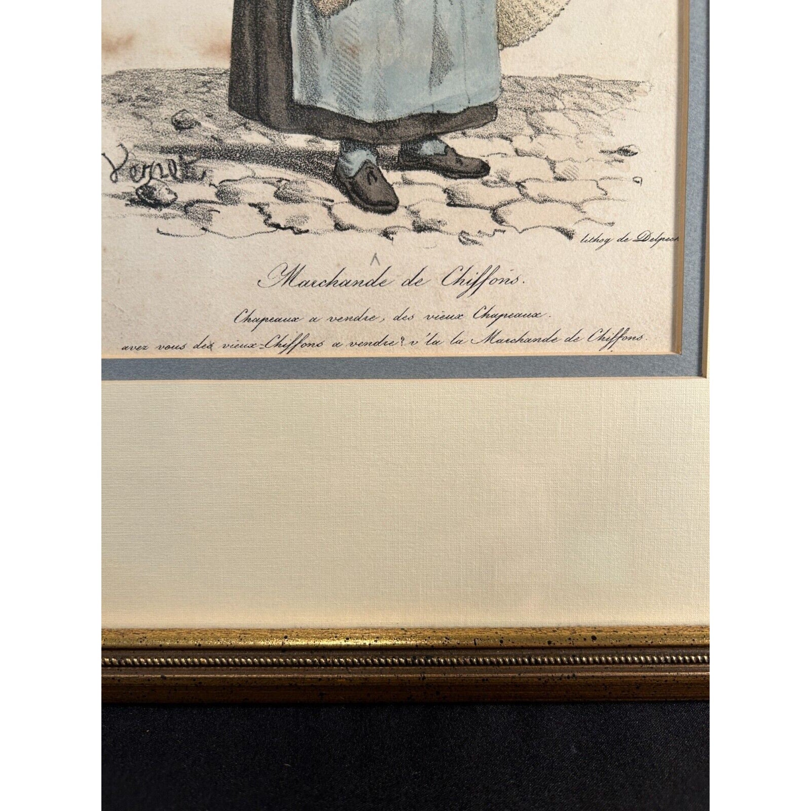 Carle Vernet “Marchande de Chiffons” Cries of Paris Framed Art Print