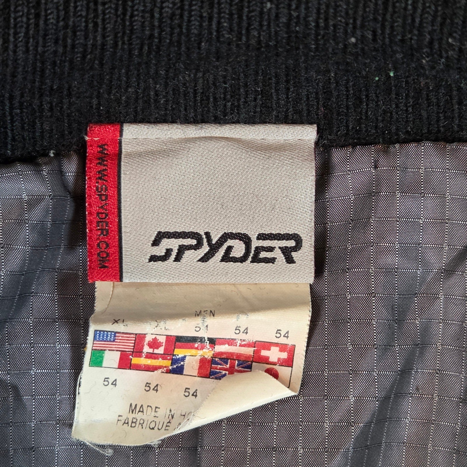 Vintage Spyder Men’s XL 1/4 Zip Wool Blend Sweater Jacket Made Hong Kong