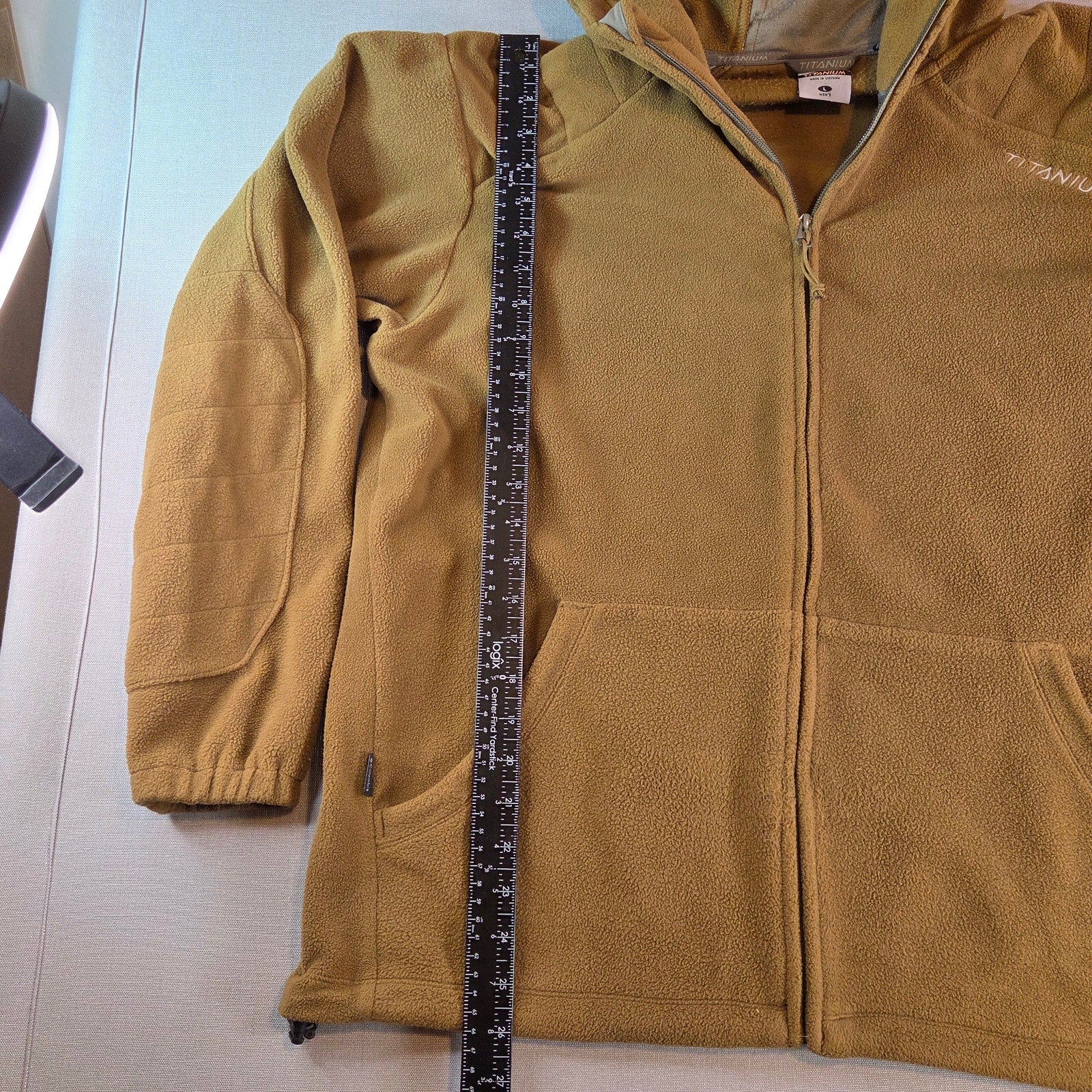 Columbia Titanium Fleece Hoodie Men’s L Olive Green Pullover Half Zip