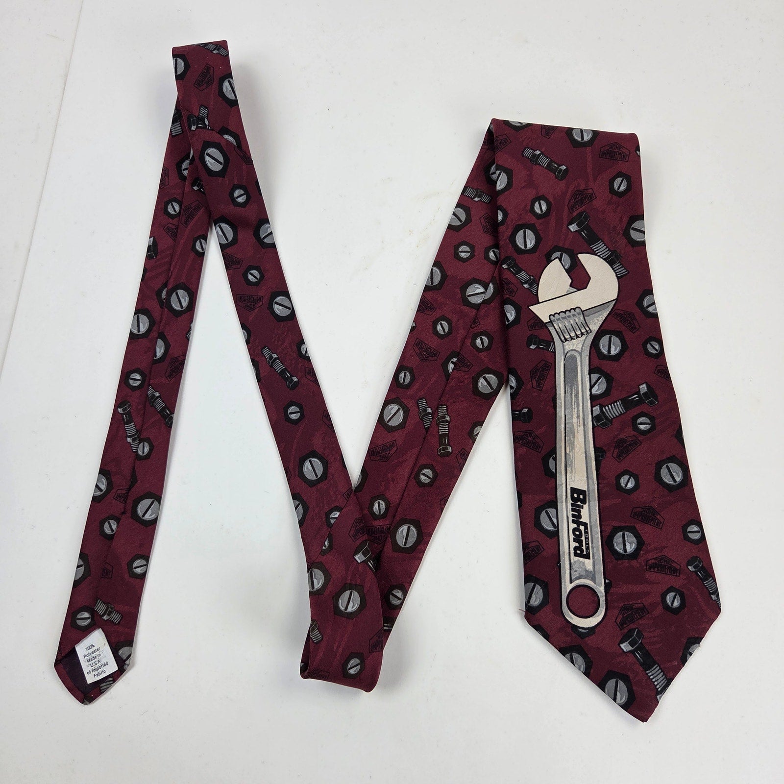 Vintage Home Improvement Binford Tools Nuts & Bolts Novelty Tie USA 57"
