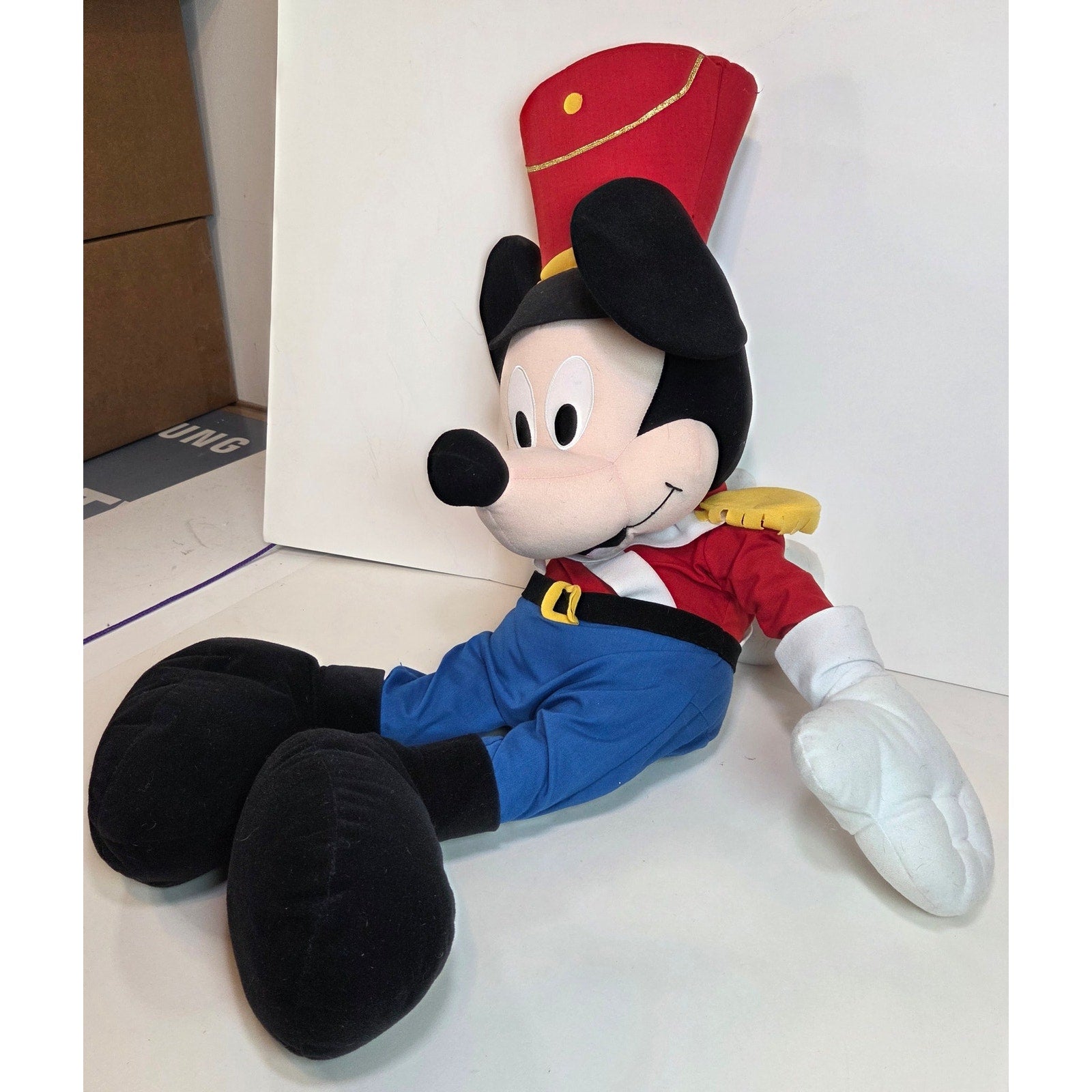 Disney Store Mickey Mouse Marching Band Plush 20" Sitting Band Leader Red Hat