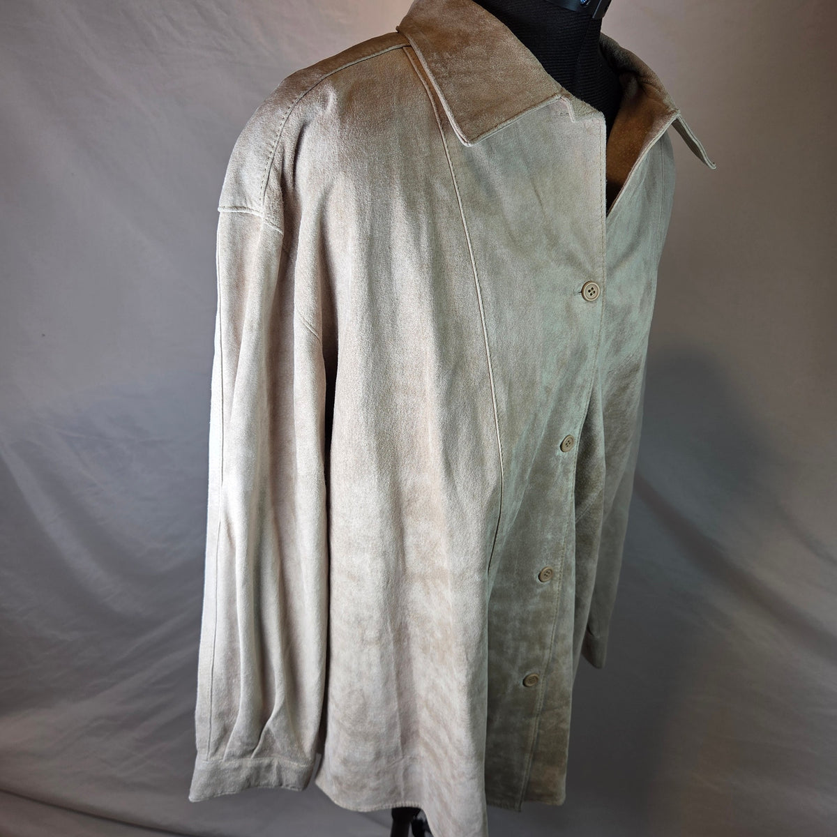 CW Clifford & Wills Genuine Suede Leather Shirt Jacket Women's L Korea 90s