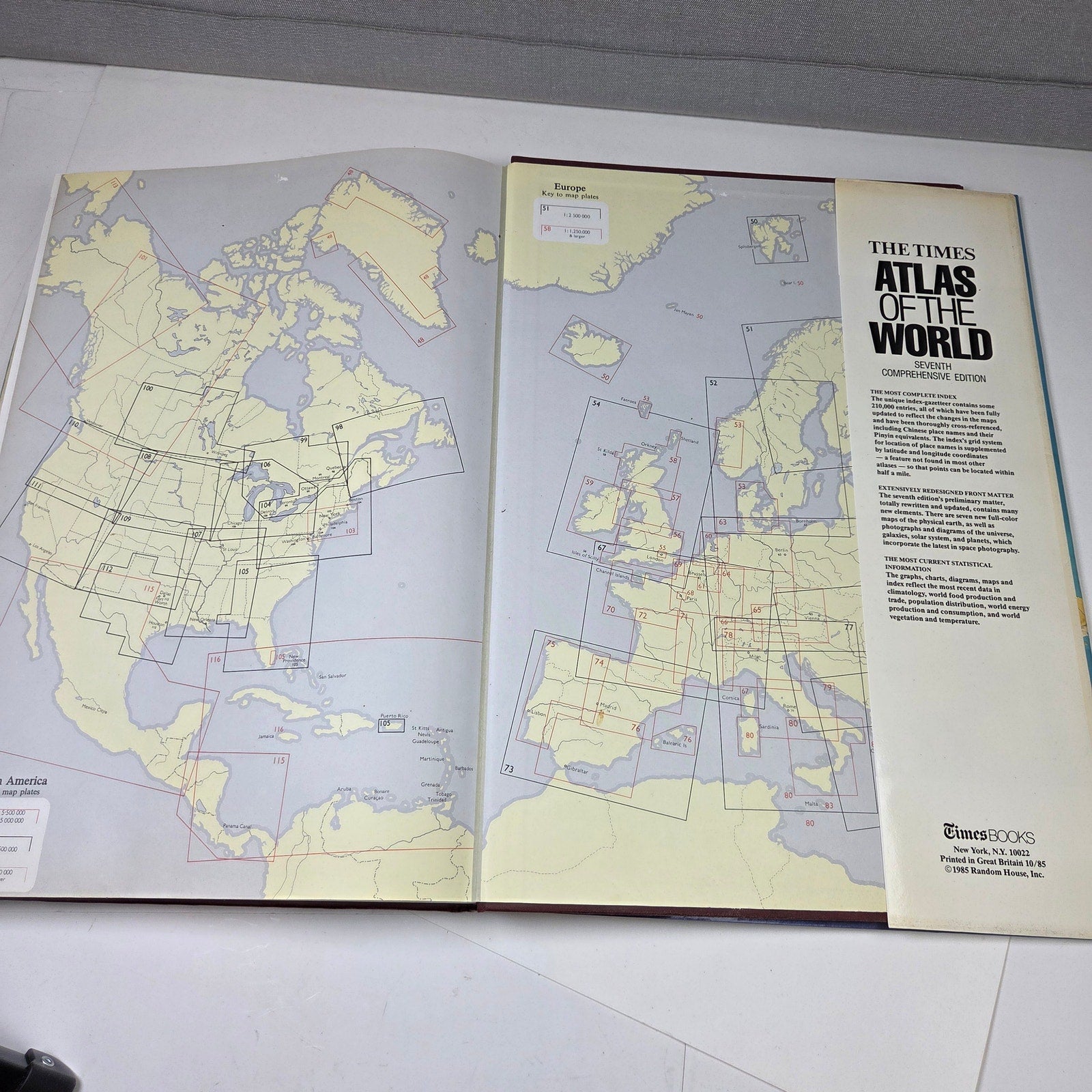 The Times Atlas Of The World 7th Comprehensive Edition Hardcover 1985 Map