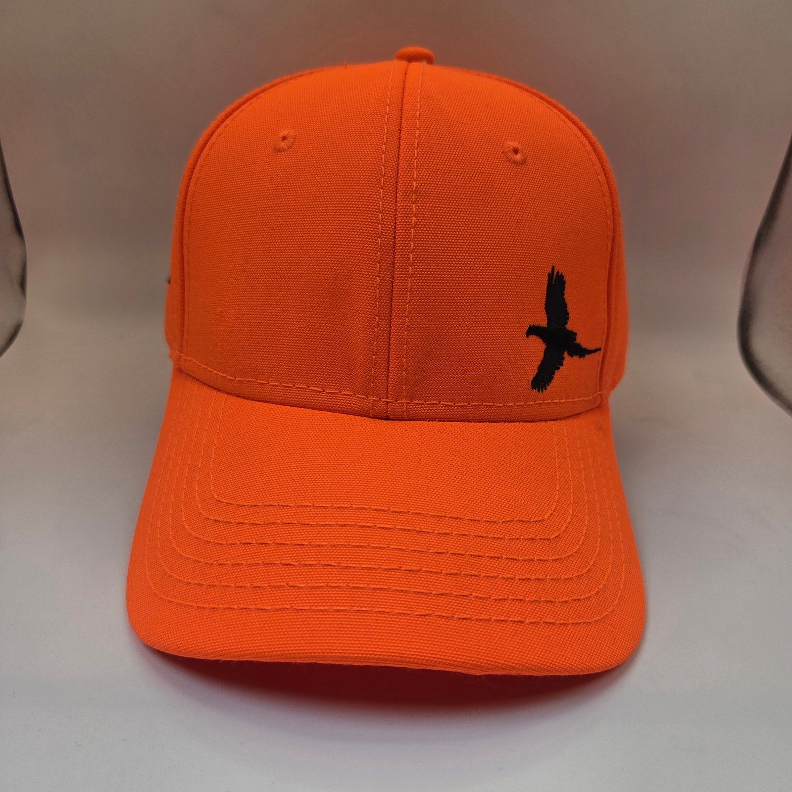 Pheasants Forever Neon Orange Hunting Cap Hook Loop Strapback Embroidered Bird