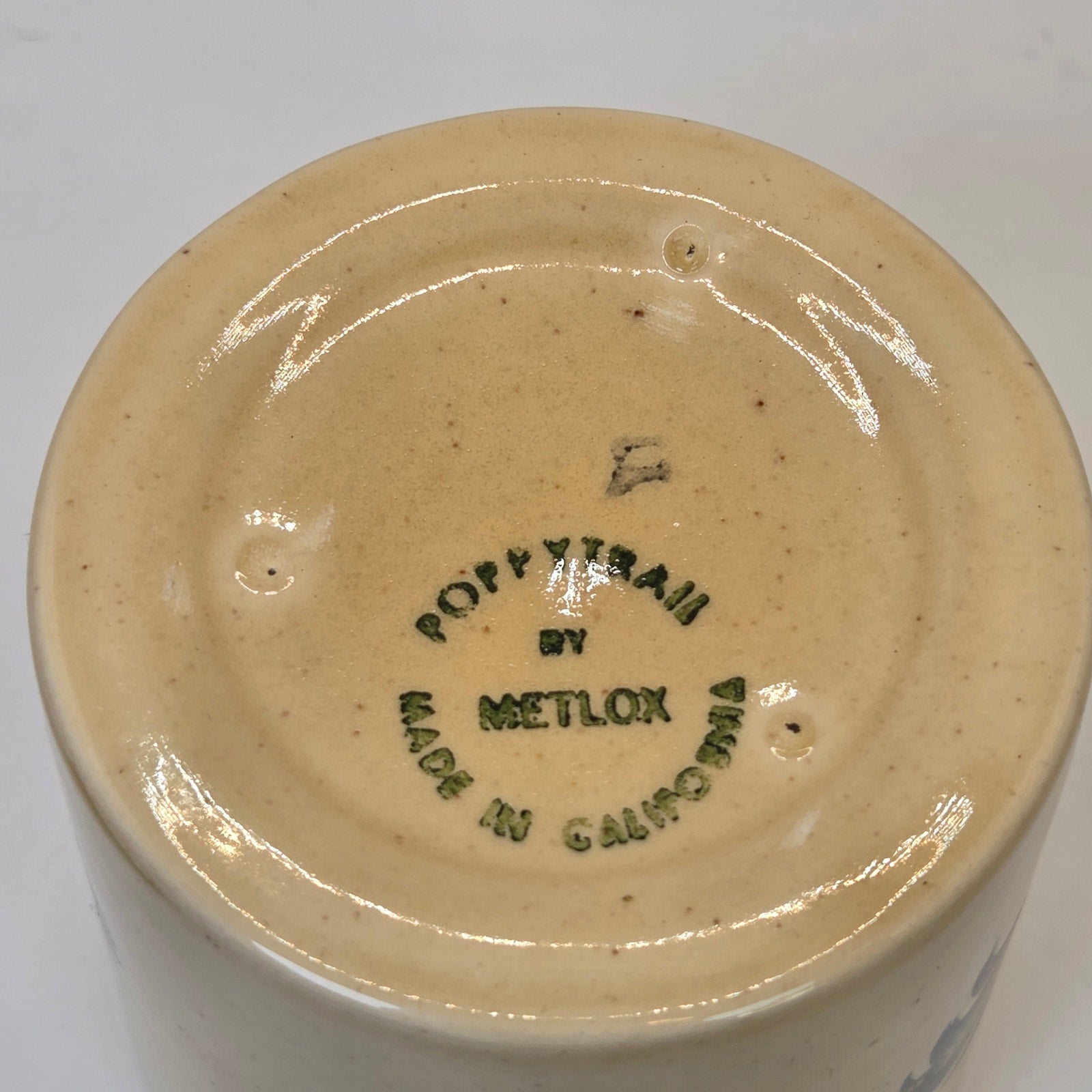 Metlox Poppytrail Rooster Pot Spoon Notch Crock Jar Vintage Made in California