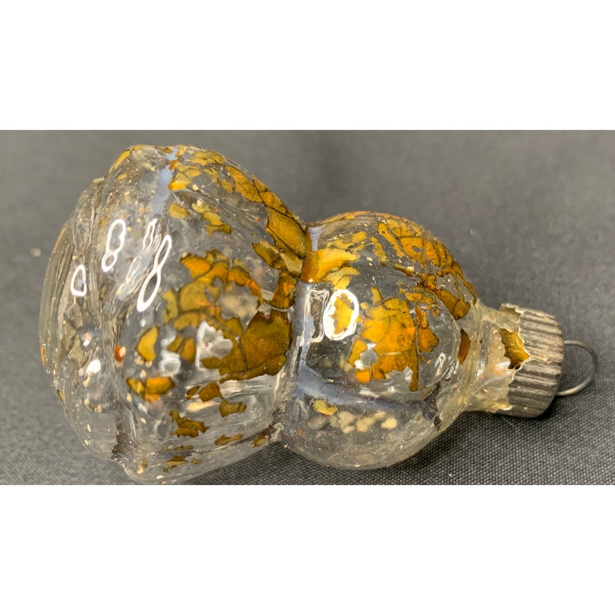 Vintage Shiny Brite Glass Christmas Ornament Gold Silver Made in USA MCM