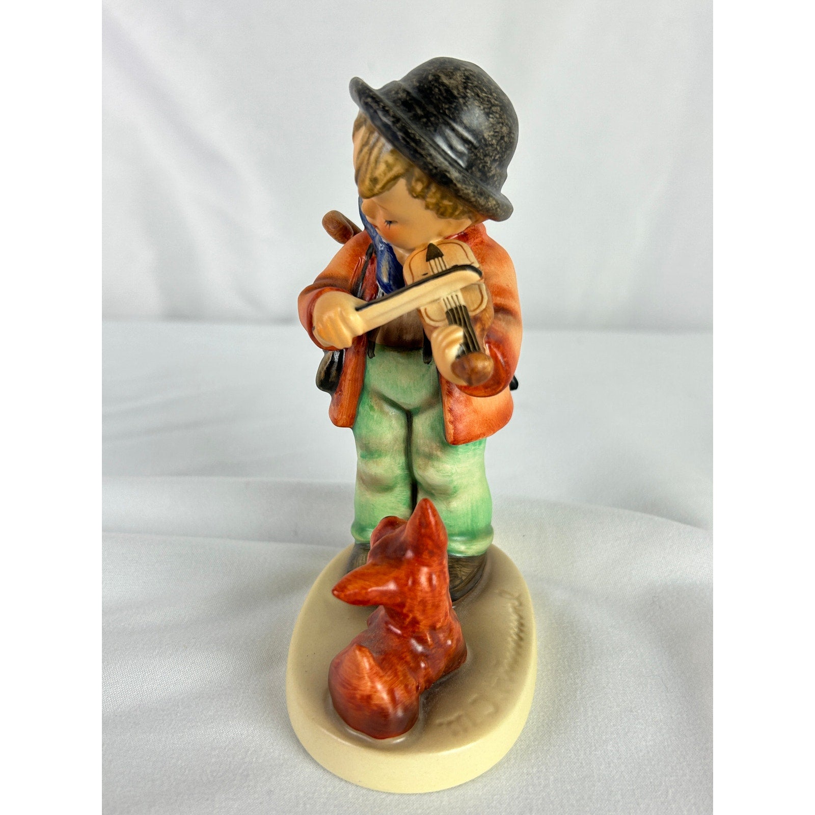 Goebel Puppy Love Violin Boy Dog Figurine W Germany Hummel Style