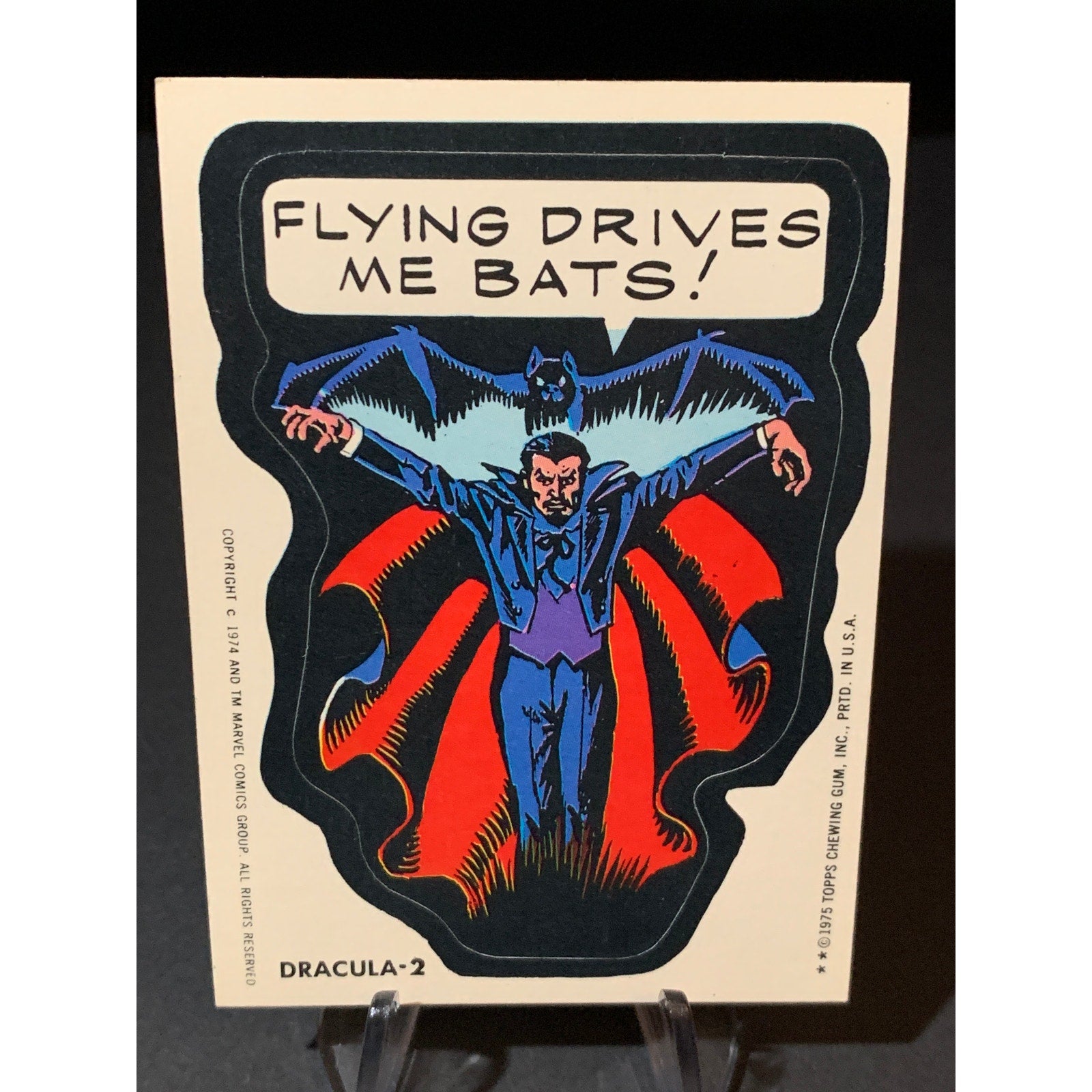 1975 Topps Marvel Comic Book Heroes Stickers Dracula 1 Dracula 2 Lot