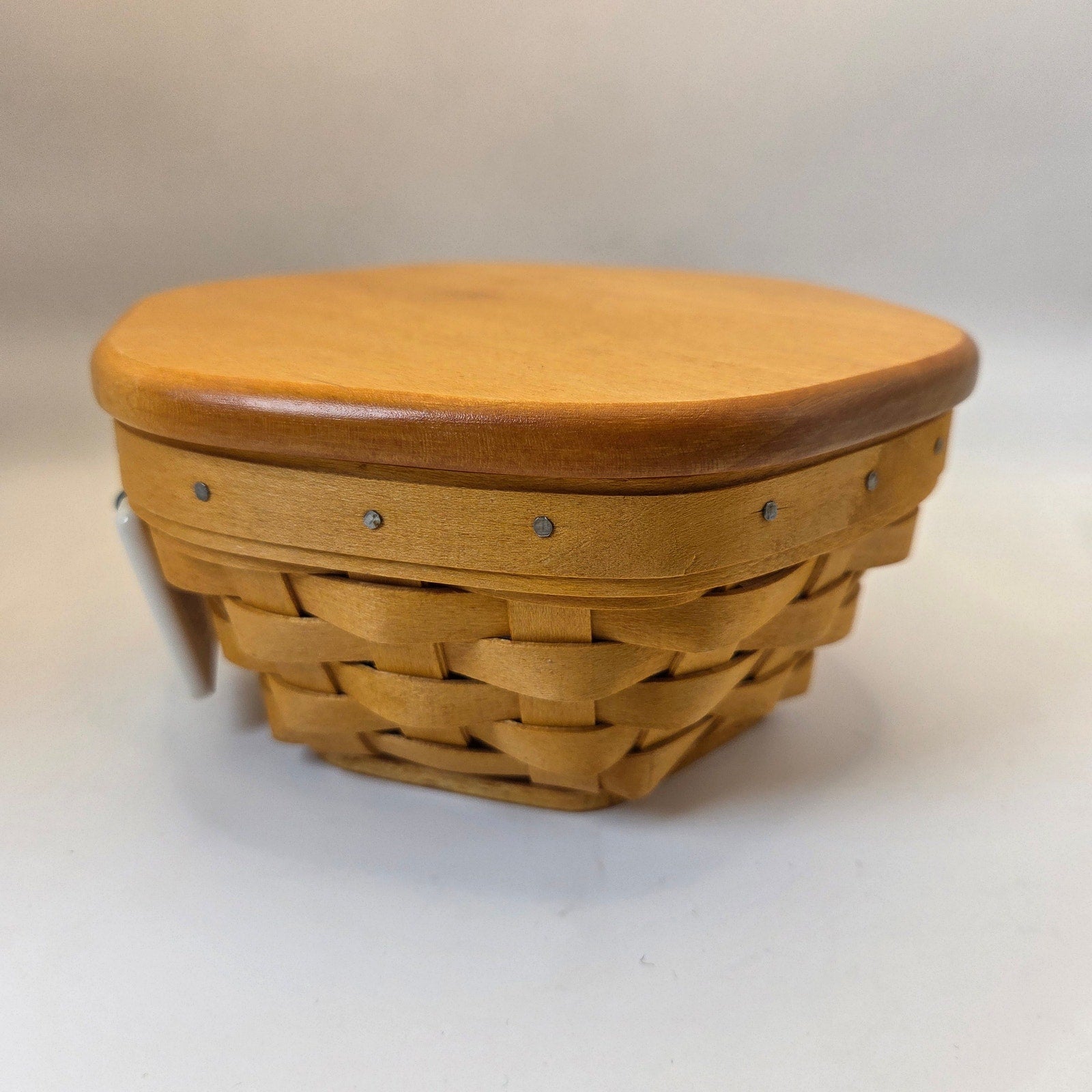 Longaberger 1998 7in Generations Basket 13757 Lid Protector Tie-On USA