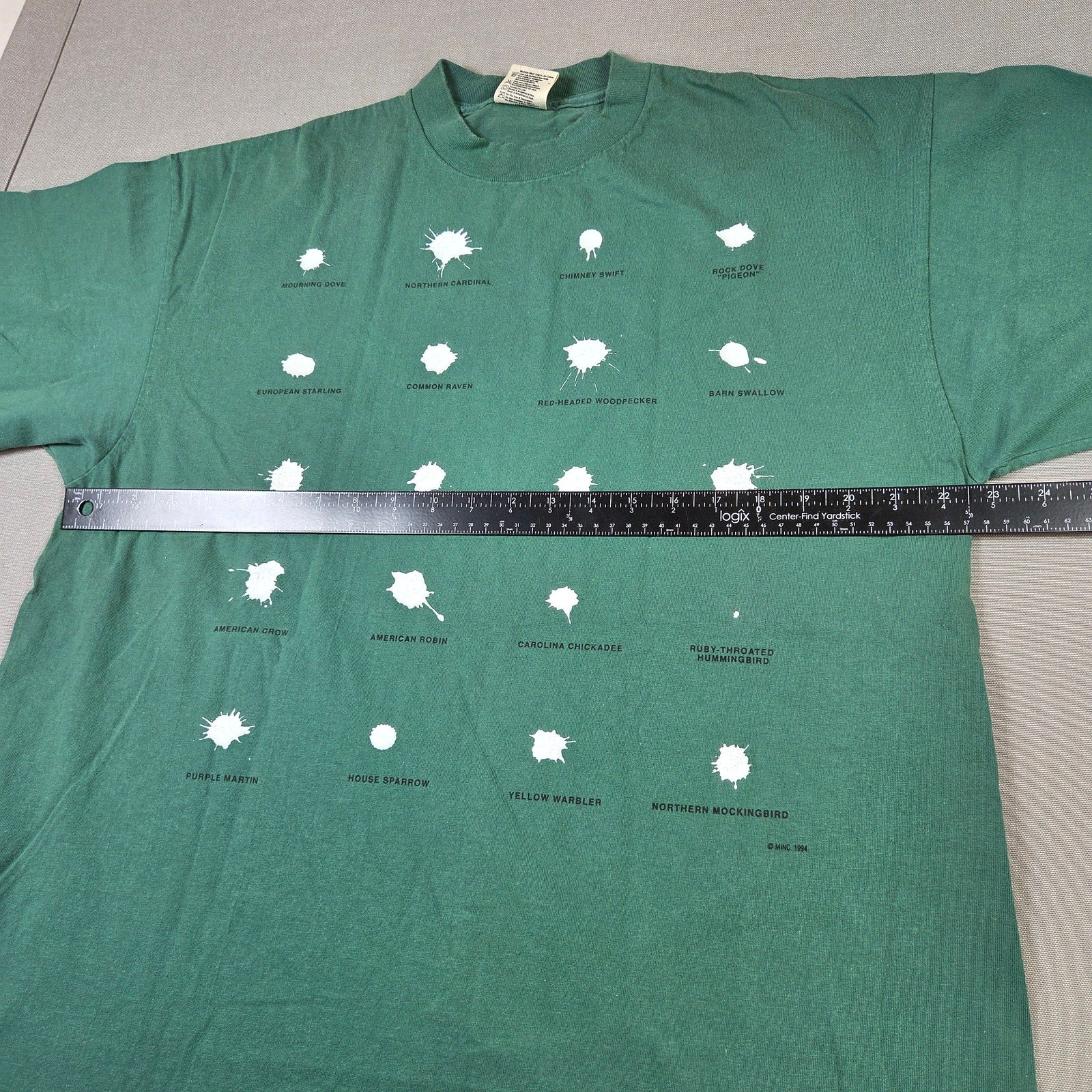 Oneita 1994 Bird Poop Identification Single Stitch USA T Shirt XL Vintage