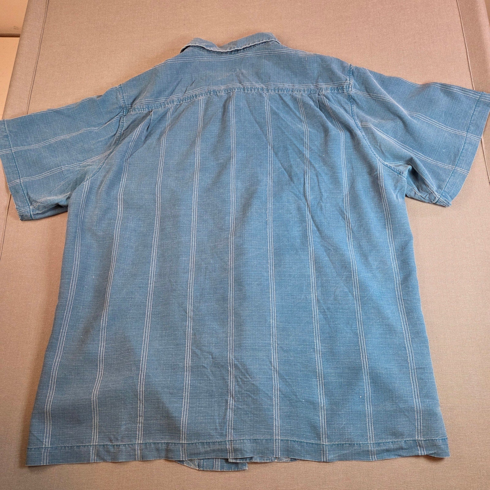 Tommy Bahama TB93 Blue Silk Button Down Shirt Men’s XXL Short Sleeve