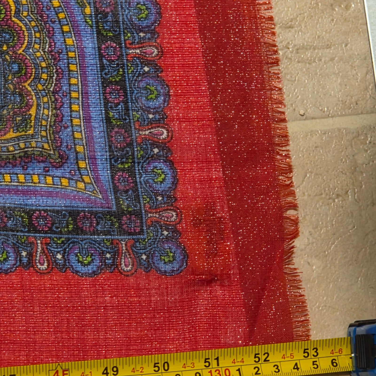 Summit Hill Italy 85% Wool Paisley Square Shawl Wrap Scarf 53x53 Oversized