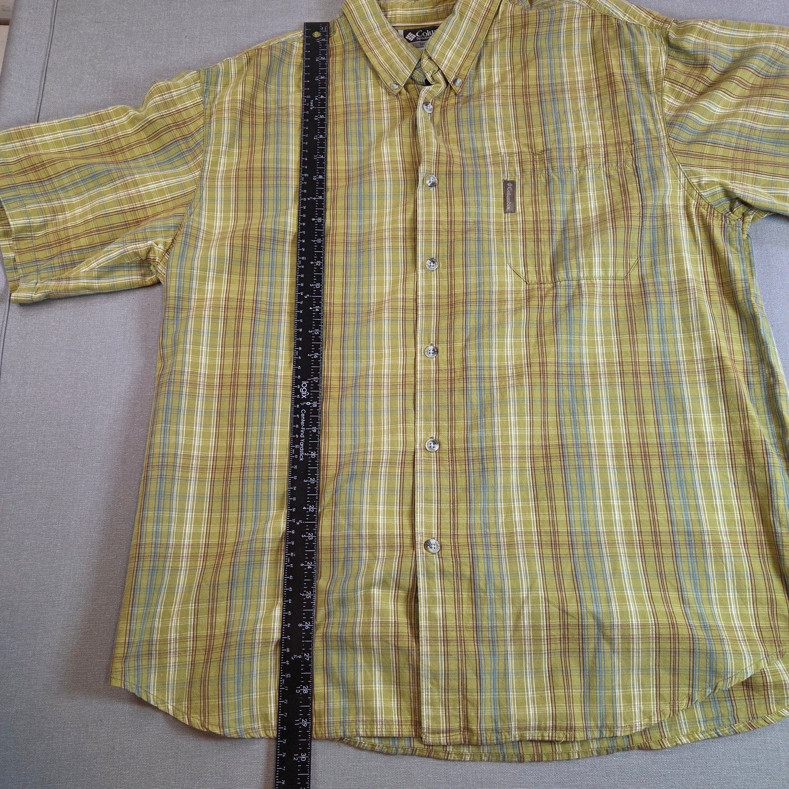 Columbia Sportswear Plaid Button Down Shirt Men’s XL Short Sleeve Cotton