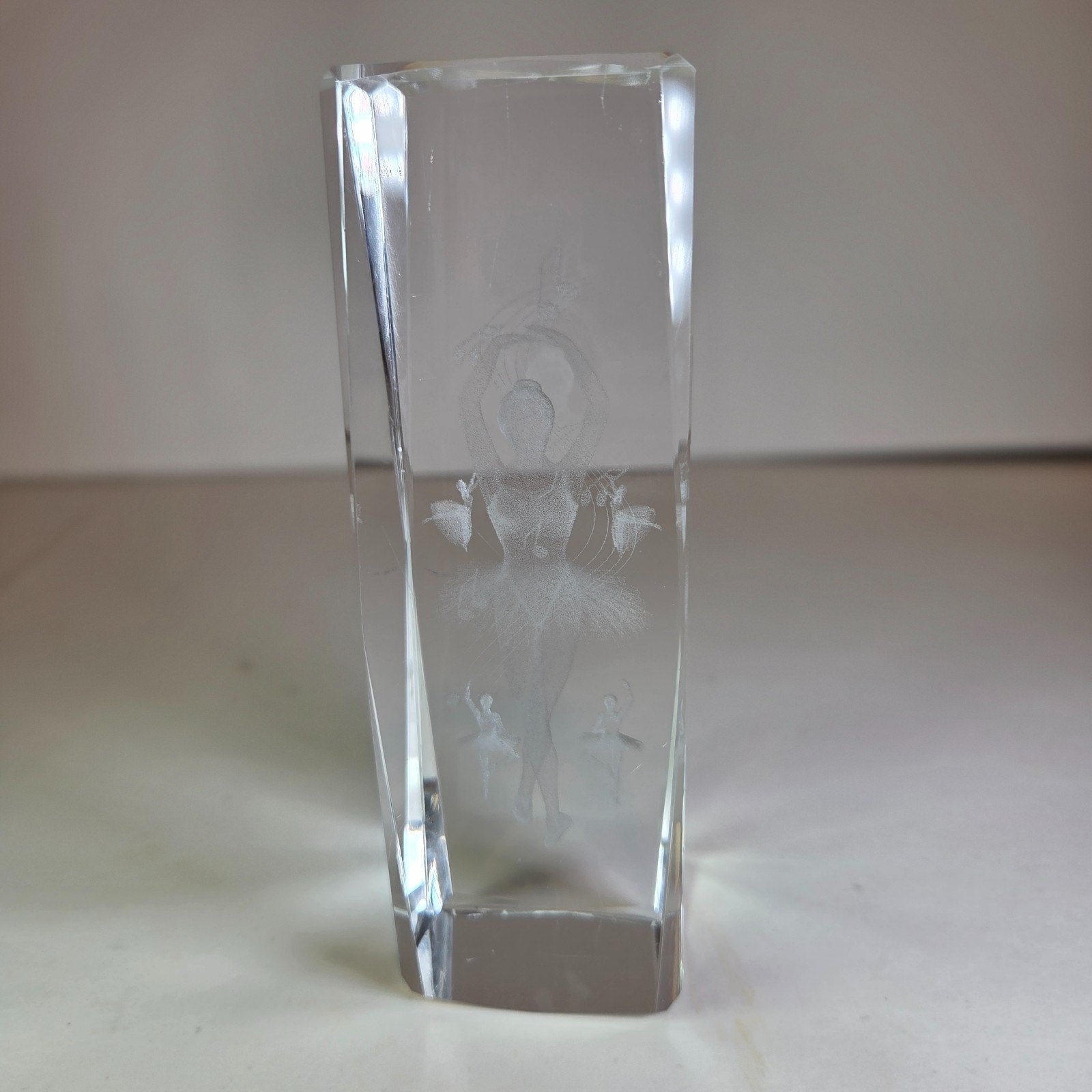 3D Laser Etched Crystal Ballerina Figurine Ballet Collectible ~ 6.25" 2 lb
