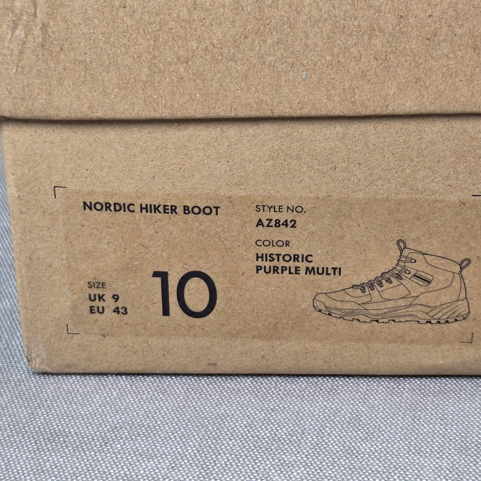 J.Crew Nordic Hiker Boots AZ842 Vibram Purple Multi Size 10 New Box