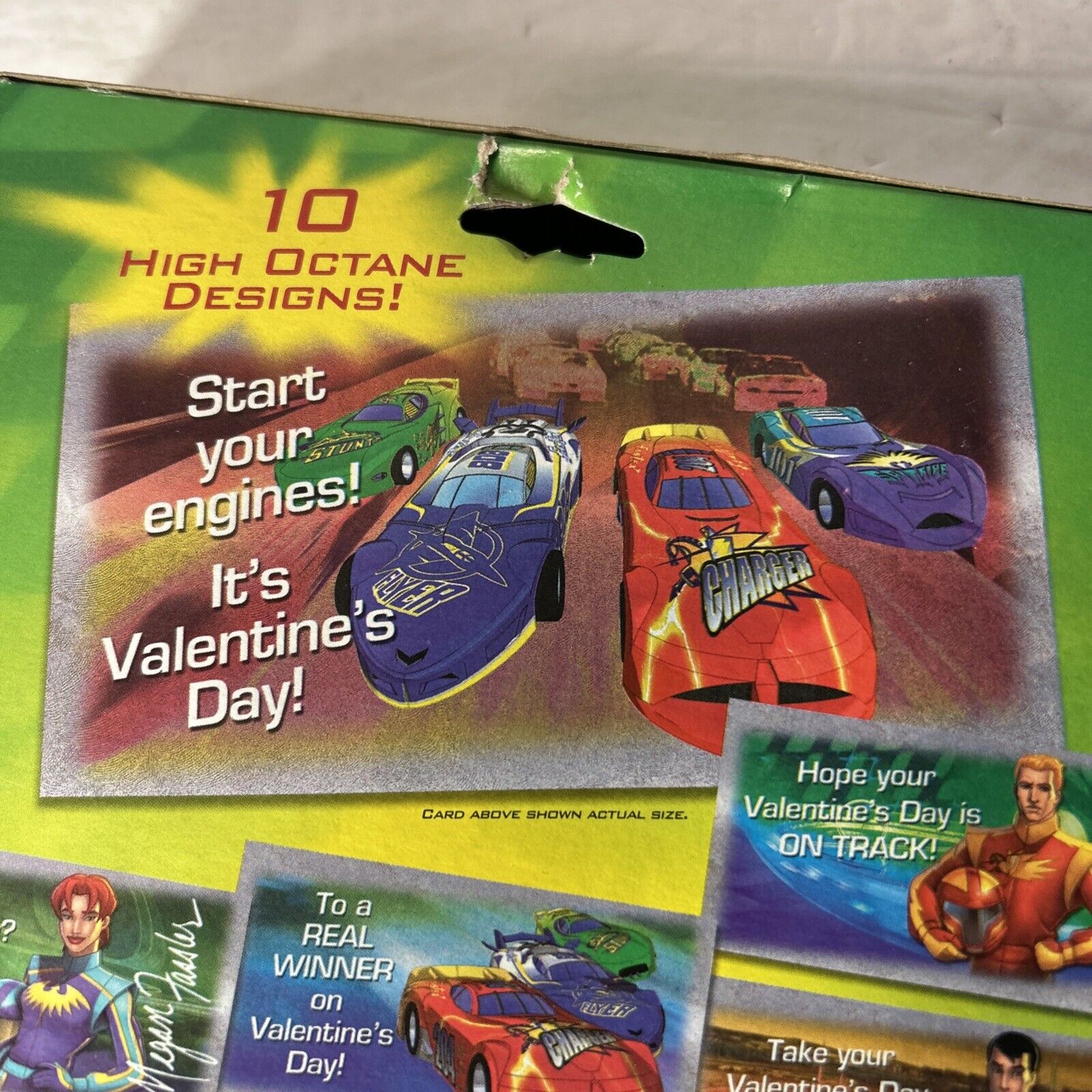 NASCAR Racers Deluxe Foil Valentines 30 Card Set Fox Kids 2000 Sealed USA