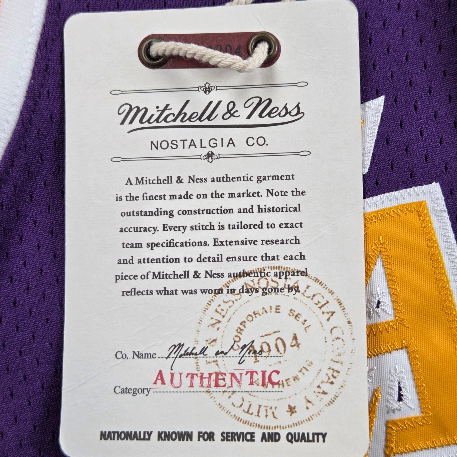 Mitchell & Ness Kobe Bryant Lakers 1996-97 Authentic Road Jersey NWT 36 Small