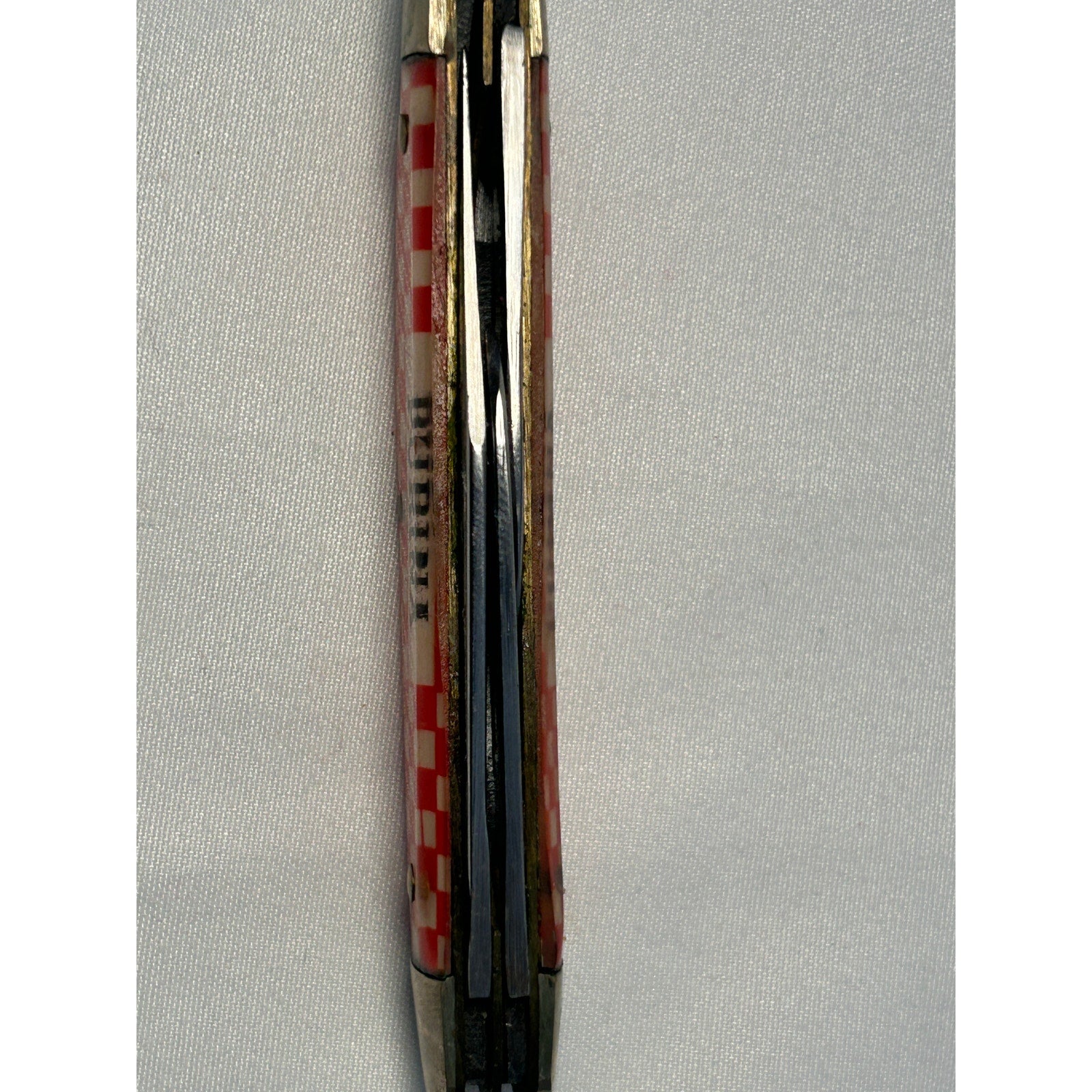 Vintage Purina Advertising Pocket Knife USA Multi Blade Red Checker Handle