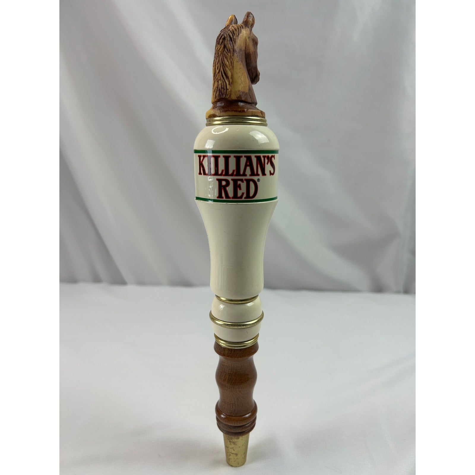 George Killian's Irish Red Horse Head Ceramic Wood Beer Tap Handle 12in