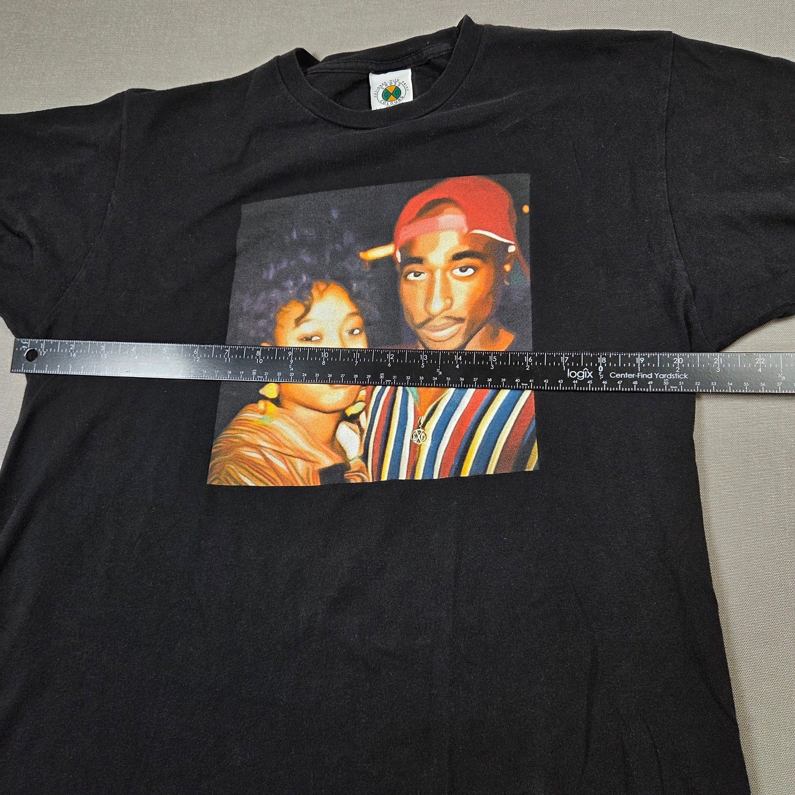 Cross Colours Tupac Shakur Graphic T Shirt Size L Black Rap Tee Hip Hop