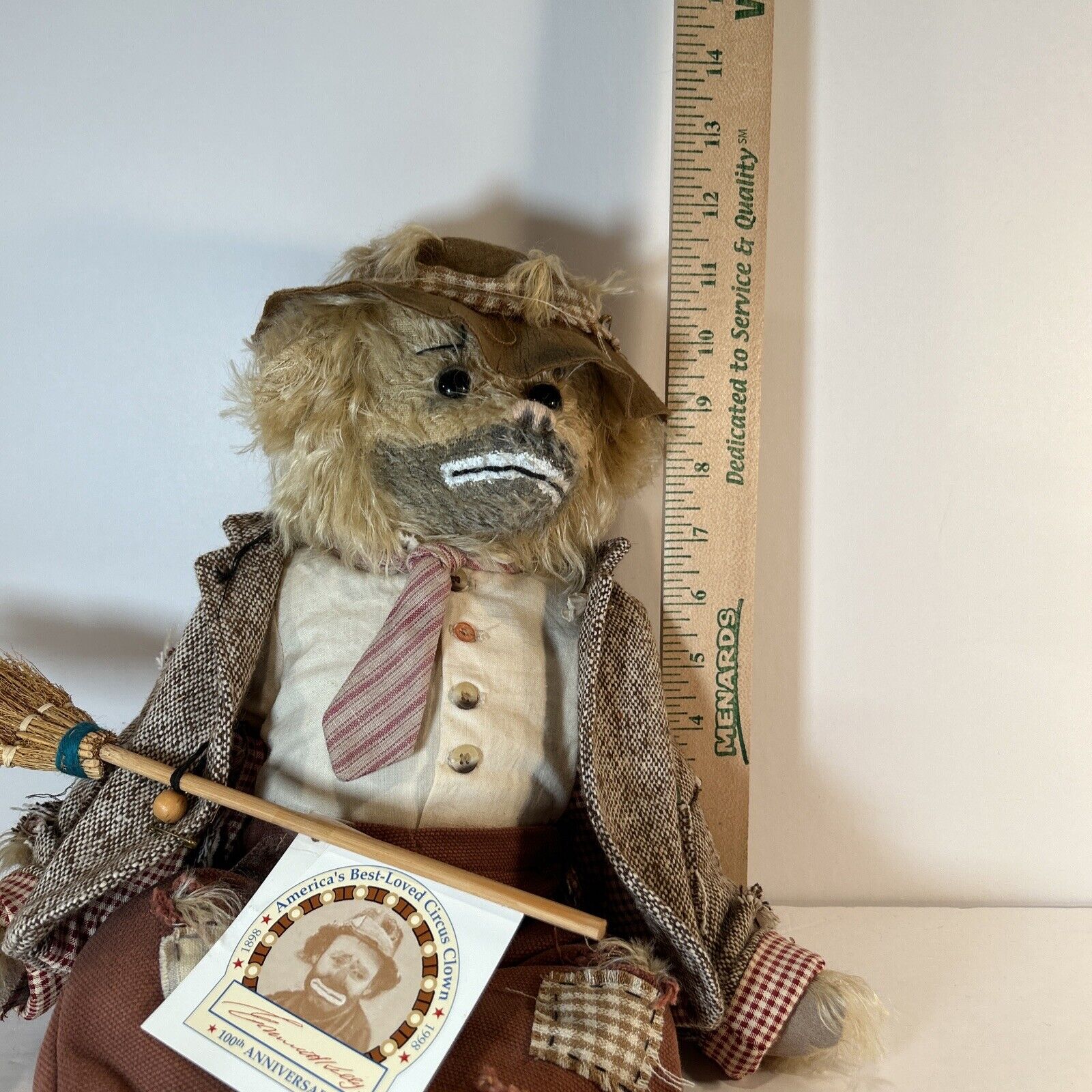 Emmett Kelly Cooperstown Bears Limited Edition 184/1000 w/COA & Broom 1998