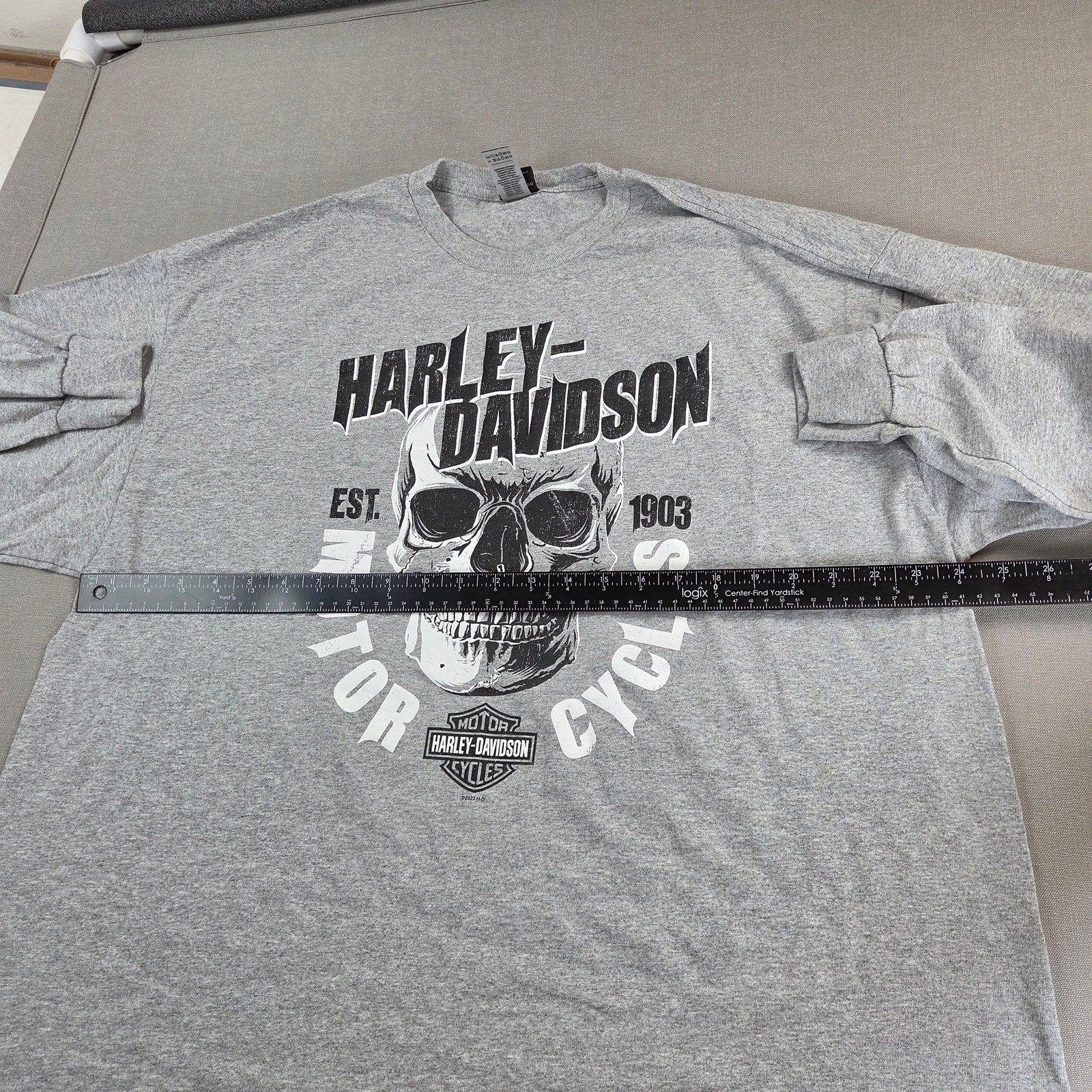 Harley-Davidson 2022 Skull Grand Teton Idaho Falls Long Sleeve T-Shirt 2XL