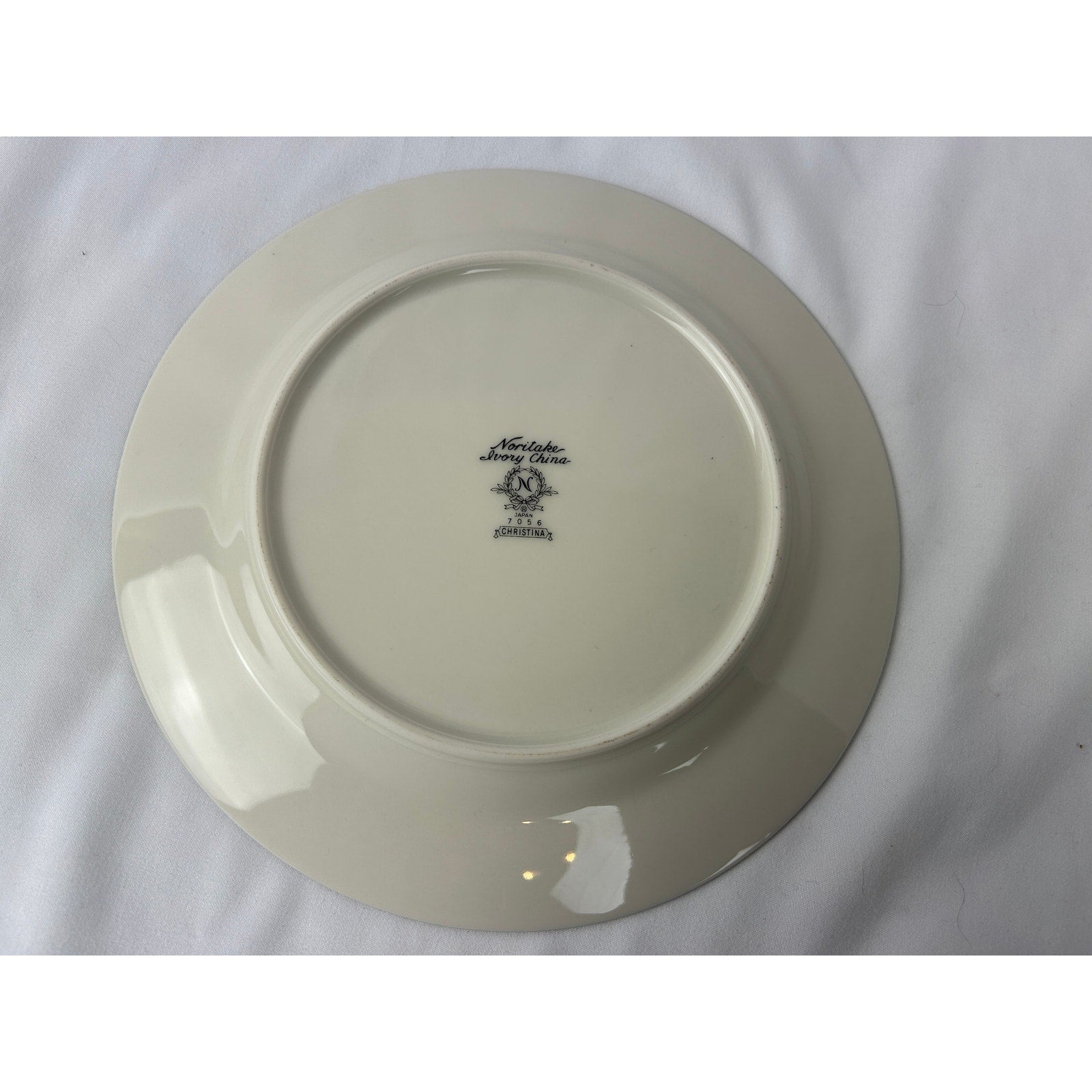 Noritake Christina 7056 Ivory China Salad Plate 8 Inch Floral Silver Trim