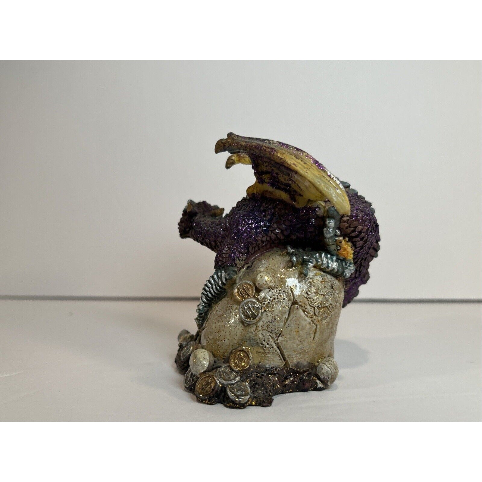 Lot of 3 Resin Dragon Figurines Skull Egg & Chained Fantasy Decor
