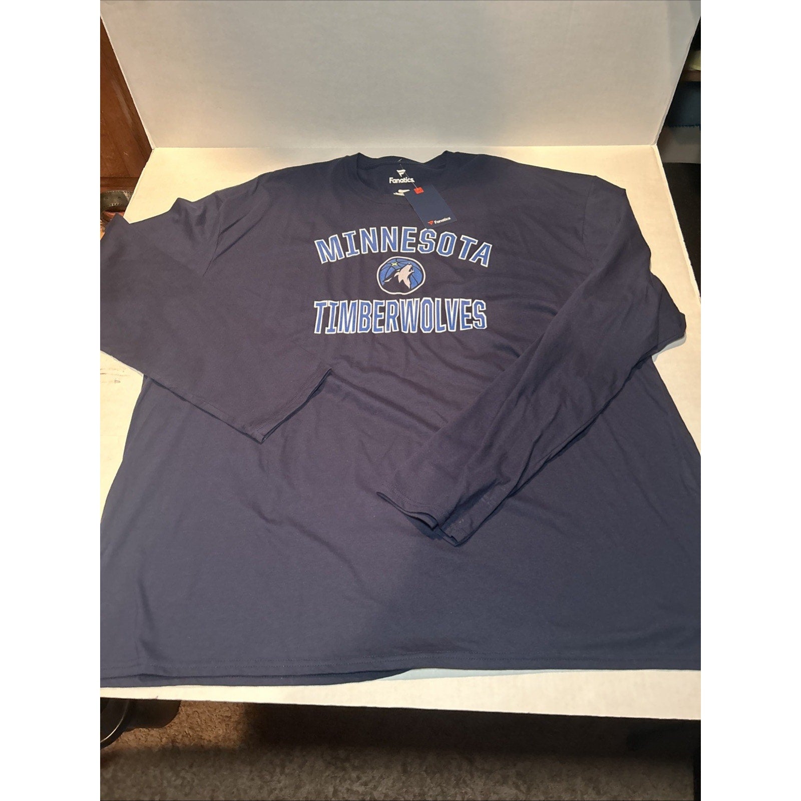 Minnesota Timberwolves Fanatics Navy Blue Long Sleeve Shirt 4XL