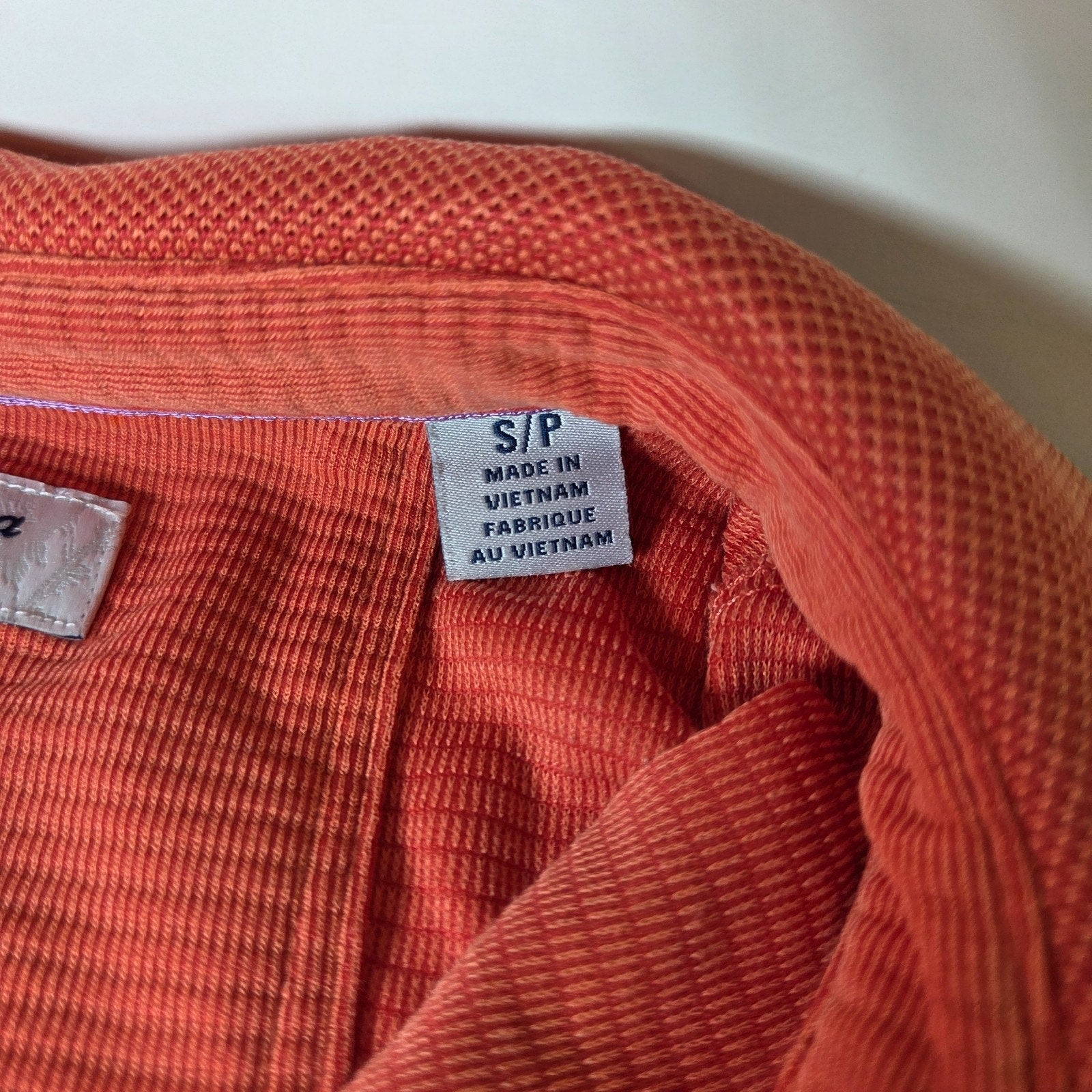 Tommy Bahama IslandZone Polo Shirt Orange S Tencel Blend Lightweight Size S