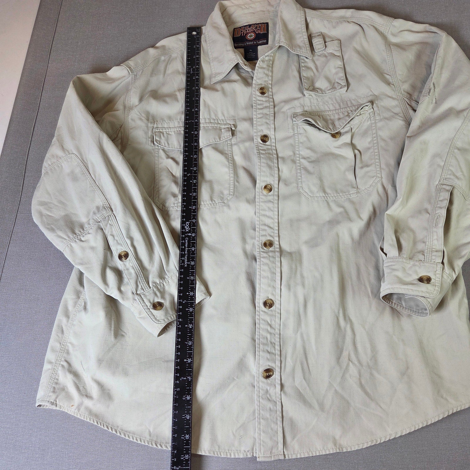 Duluth Trading Co XL Nylon Work Shirt Vented Utility Button Down