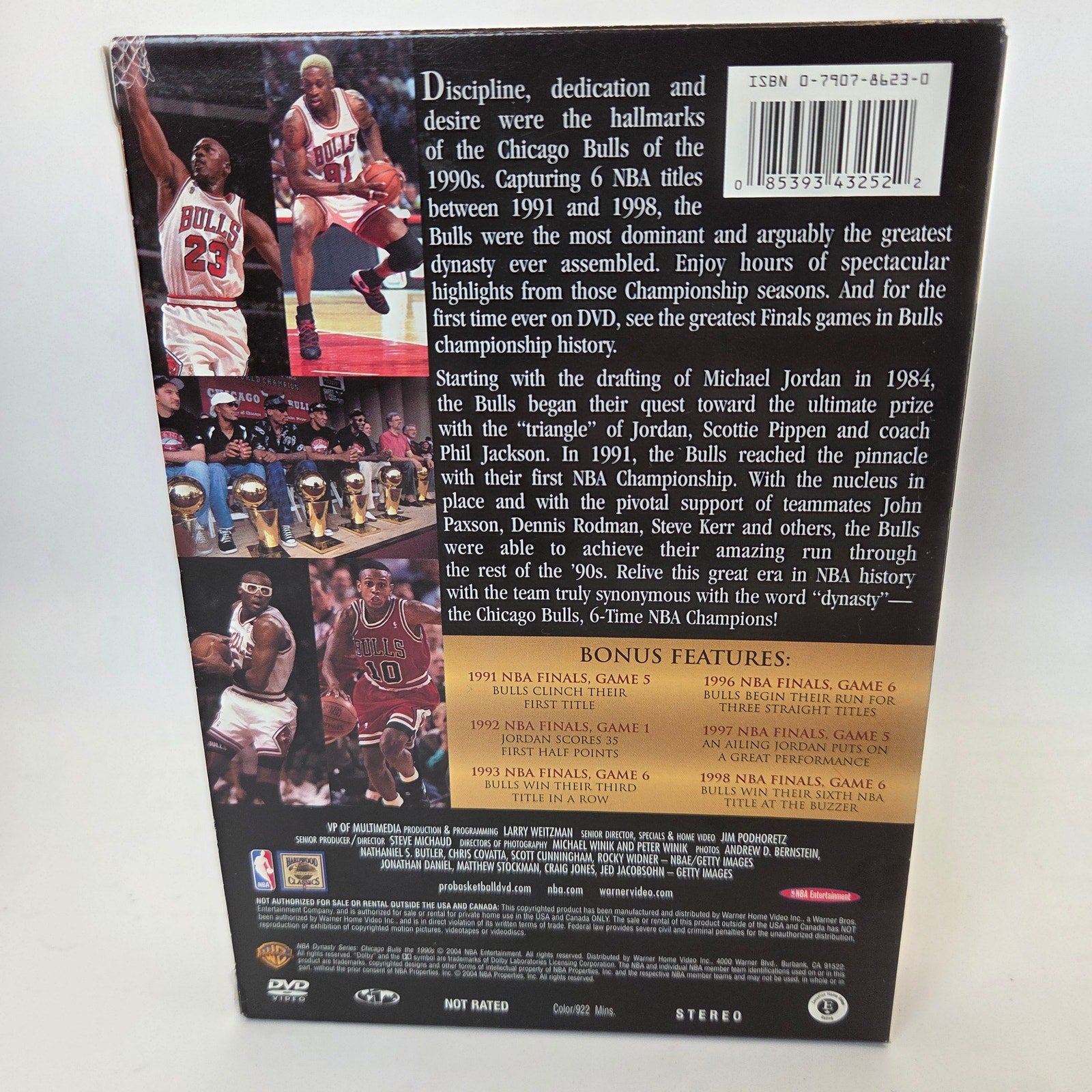 NBA Dynasty Series Chicago Bulls The 1990s 4 Disc DVD Set Jordan Pippen