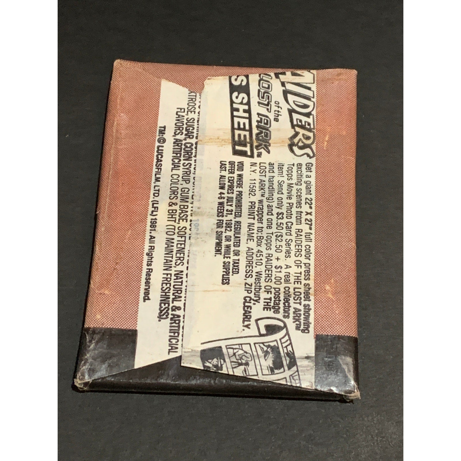 1981 Topps Raiders of the Lost Ark Sealed Trading Card Pack Indy