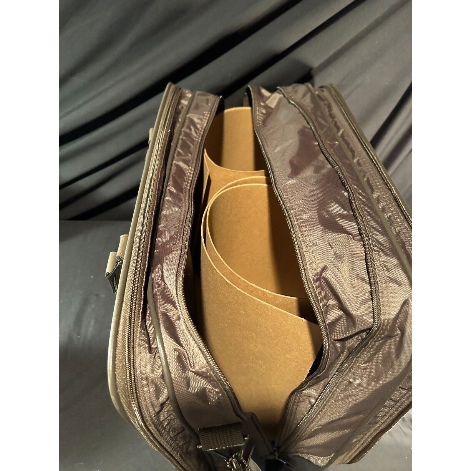 American Tourister Carry-On Bag Brown Nylon 20"x14" Two-Compartment Travel Case