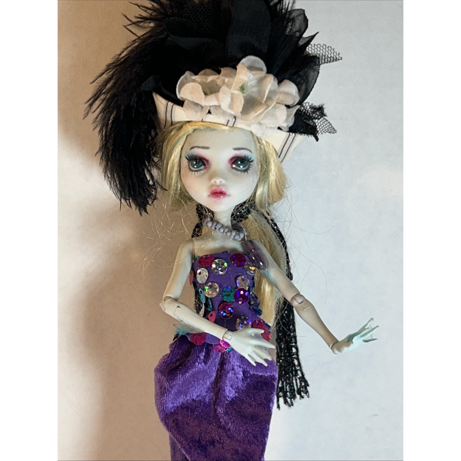 OOAK Repaint Monster High Doll – Gothic Victorian Custom BJD w/ Stand Included
