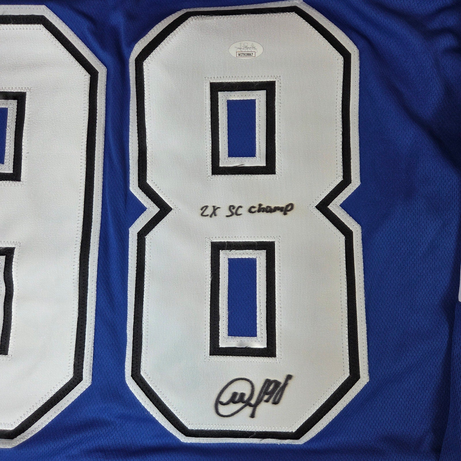 Mikhail Sergachev Autographed Lightning Custom Jersey XL JSA 2X SC Champ