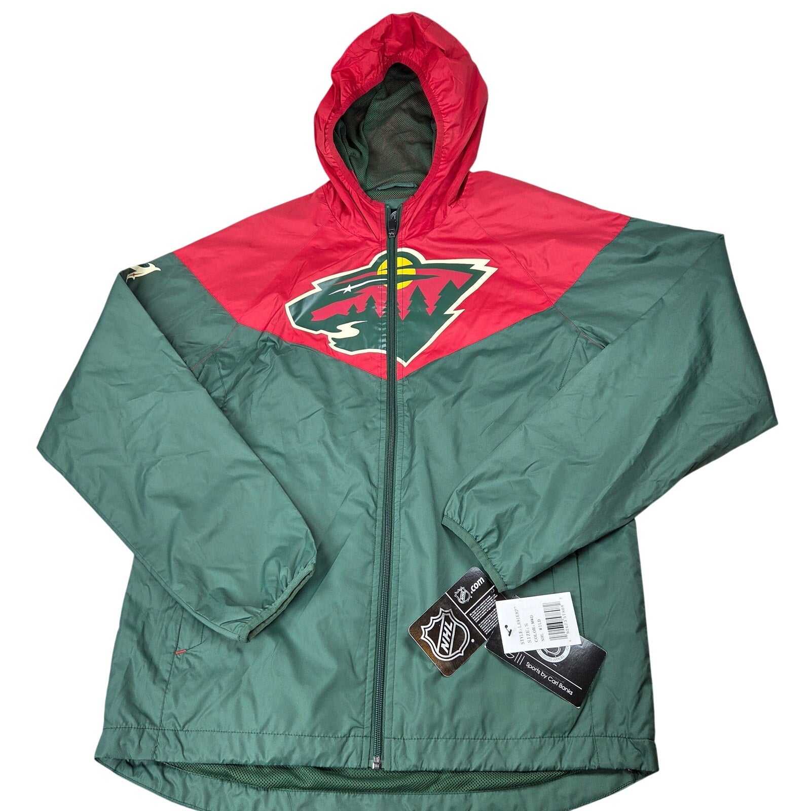 Minnesota Wild G-III Sports Hooded Windbreaker Jacket NWT Small NHL