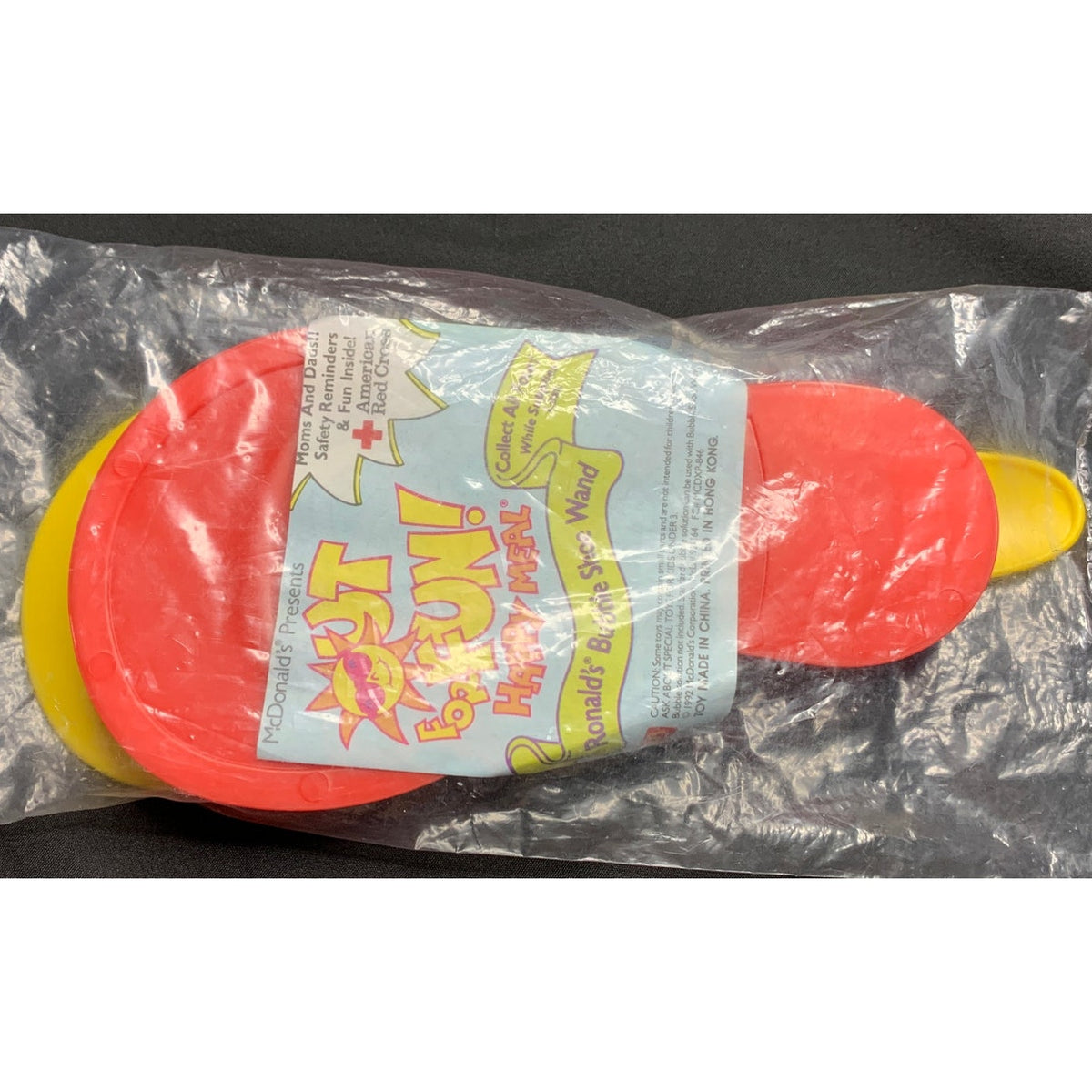 1992 McDonald's Out For Fun Ronald's Bubble Shoe Wand Happy Meal Toy Sealed