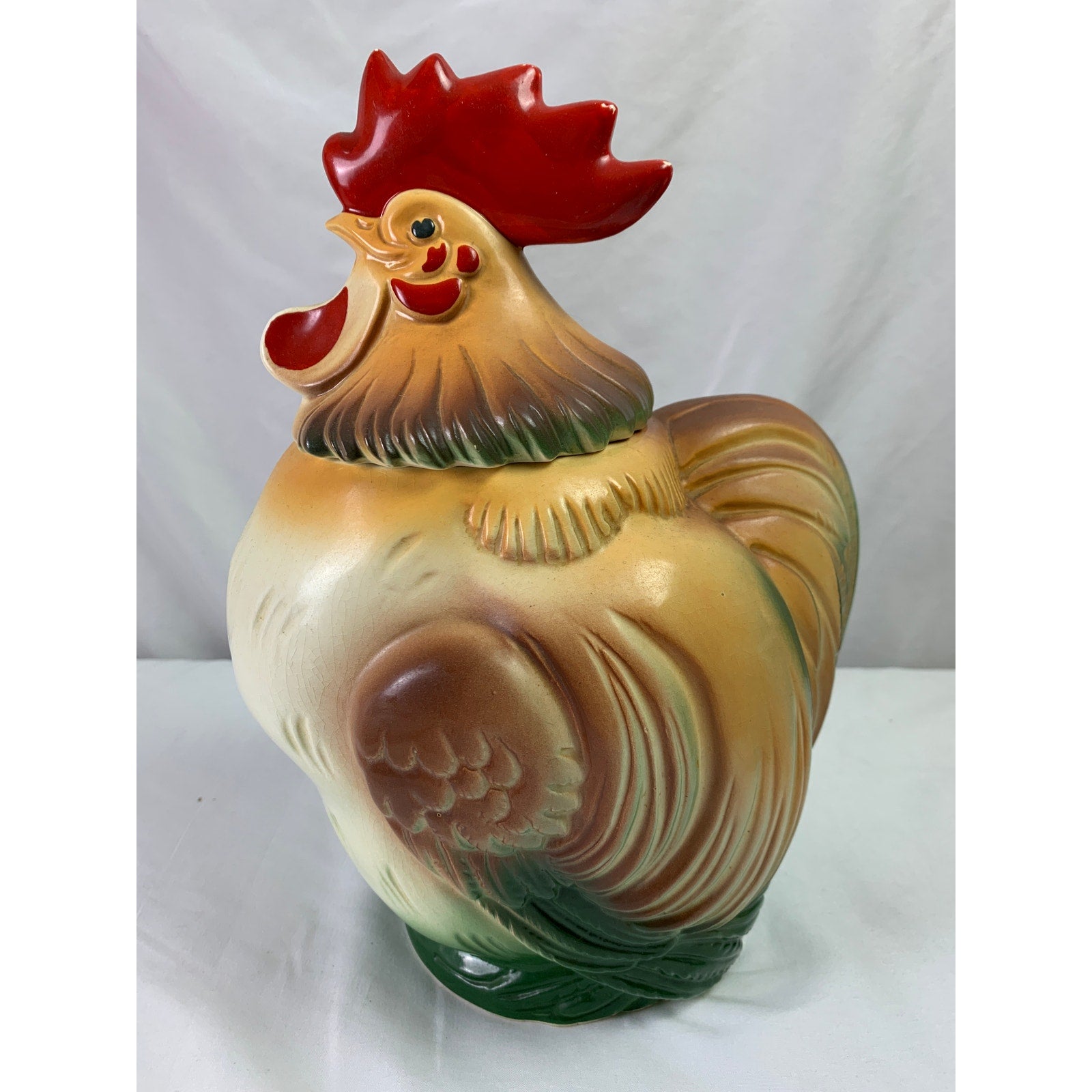 Vintage Sierra Vista California Rooster Cookie Jar 1950s Ceramic Chicken Farmhouse