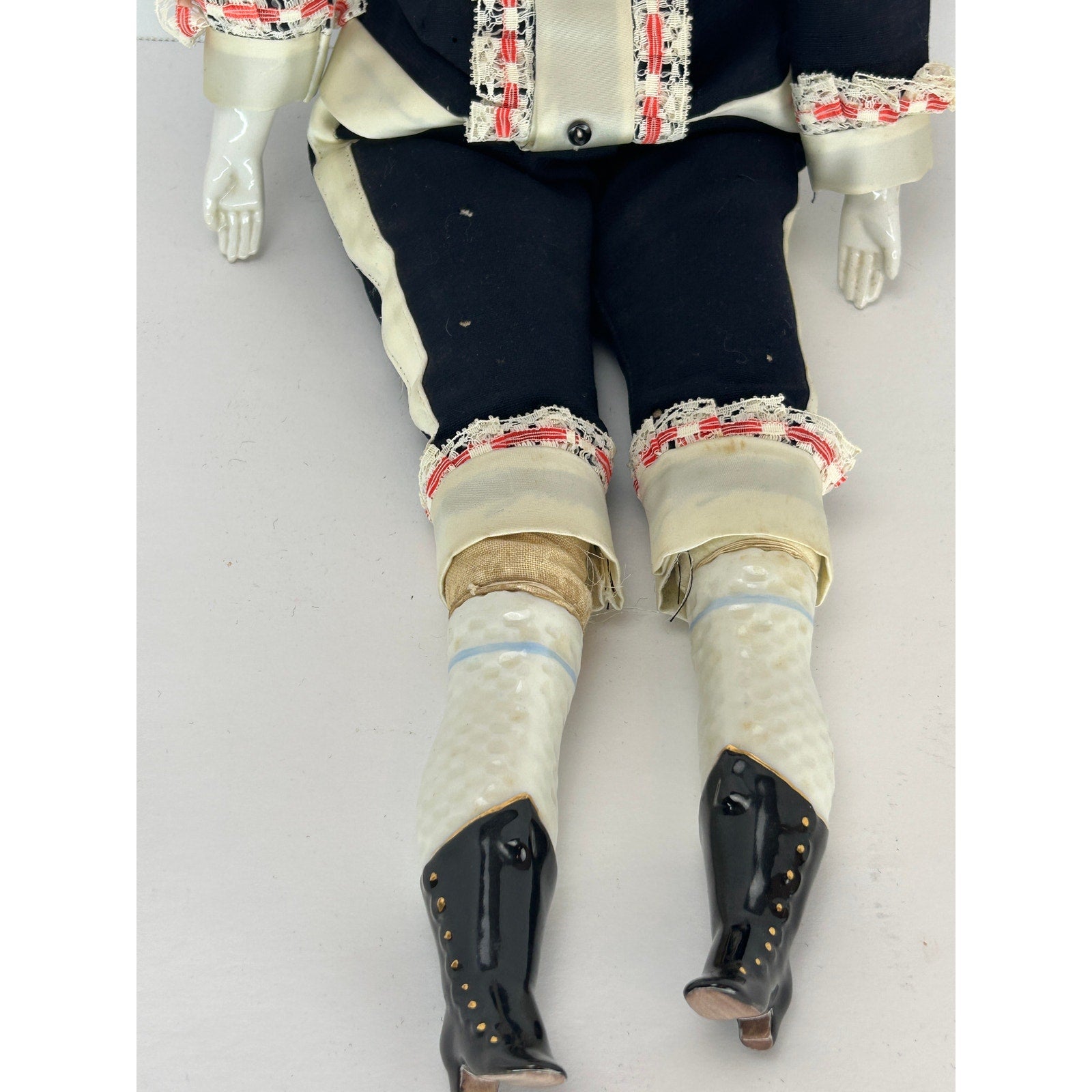 Antique 24" China Boy Doll c1880s Unmarked Cloth Body Provenance Attached
