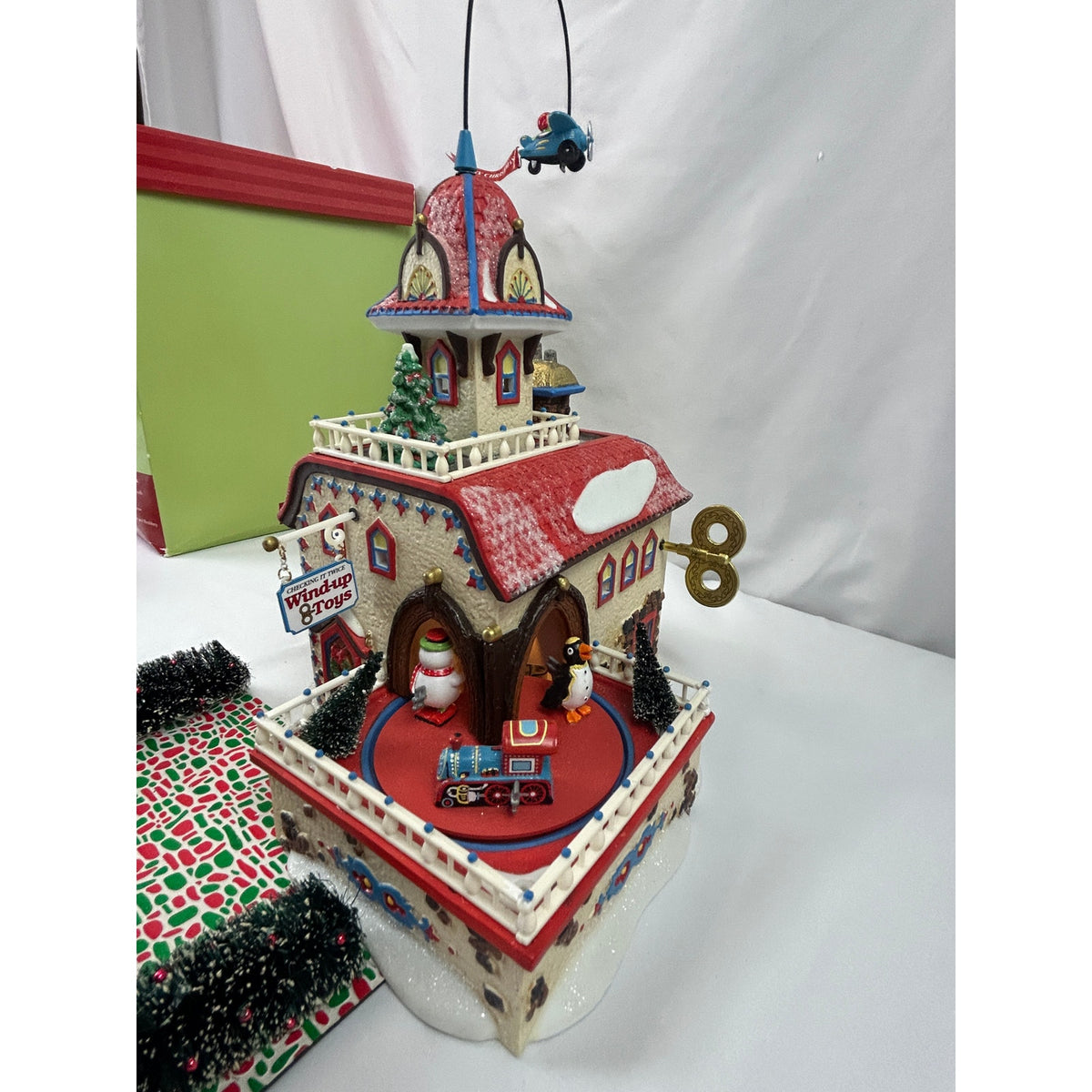 Department 56 Checking It Twice Wind-Up Toys 56757 North Pole Set 2003 Working
