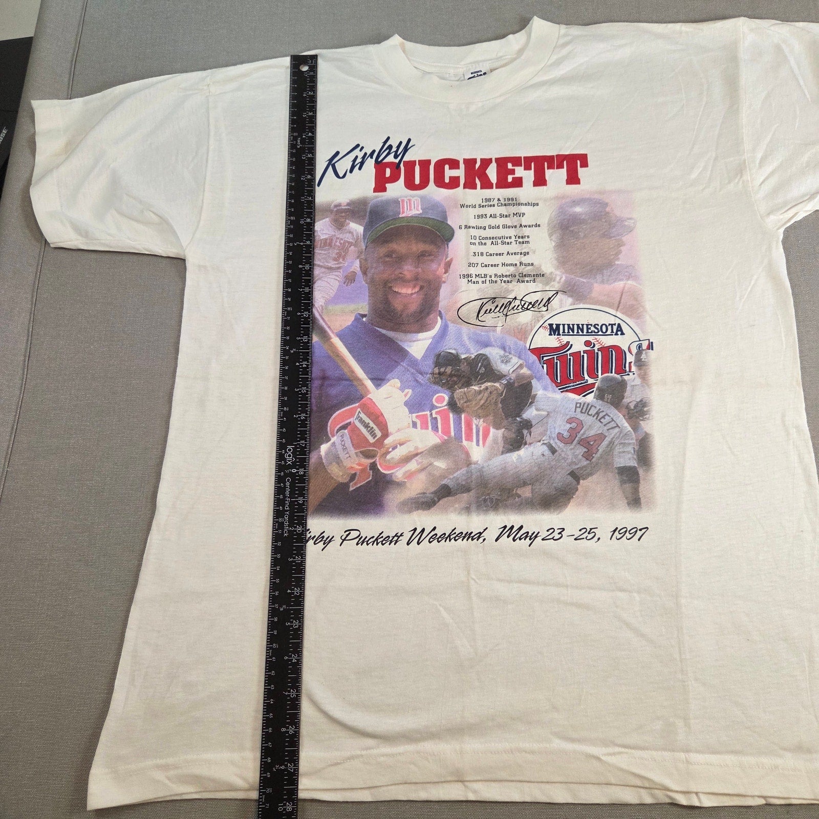 1997 Kirby Puckett Weekend Twins Promo T-Shirt Target Size L Vintage White