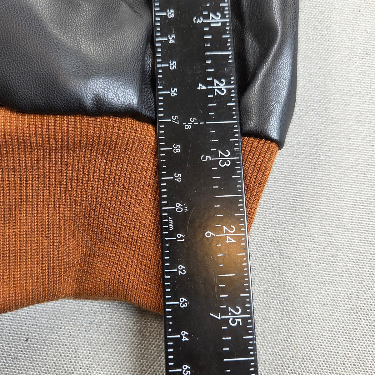 Custom Faux Suede Hoodie 2XL Brown Black Contrast Sleeves Pullover