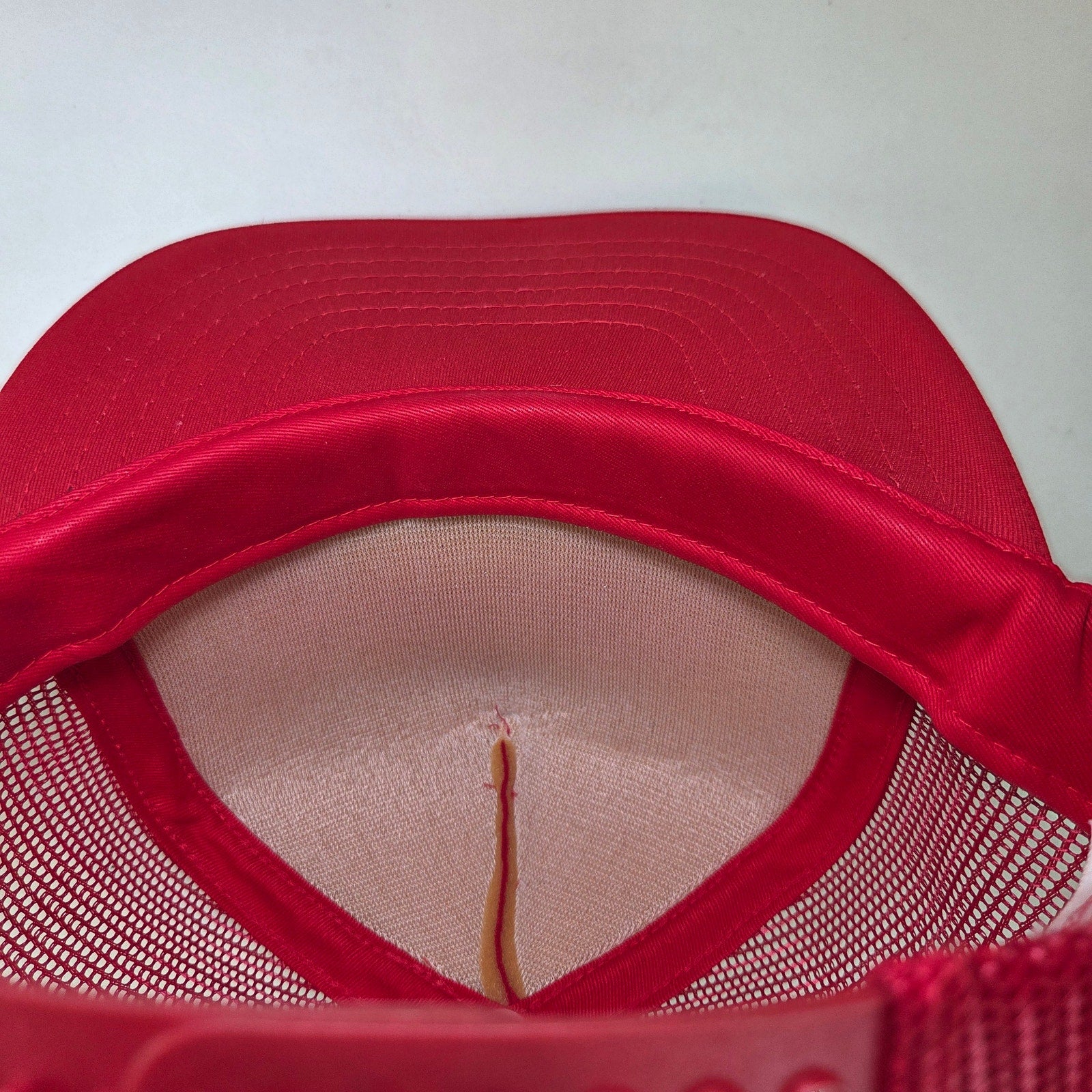 Vintage Outdoorsman Hinckley MN Trucker Hat Red Mesh Snapback Foam Front