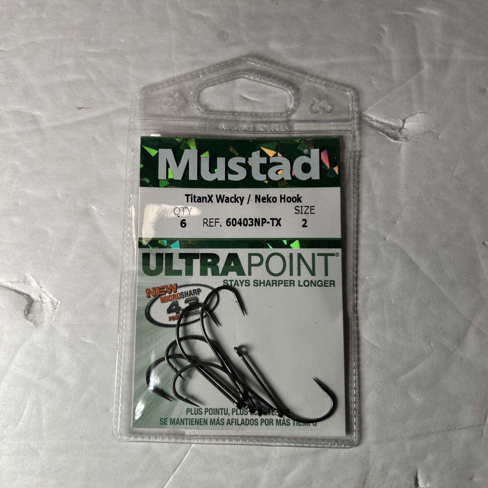 6 TitanX Wacky / Neko Hooks 60403NP-TX Size 2