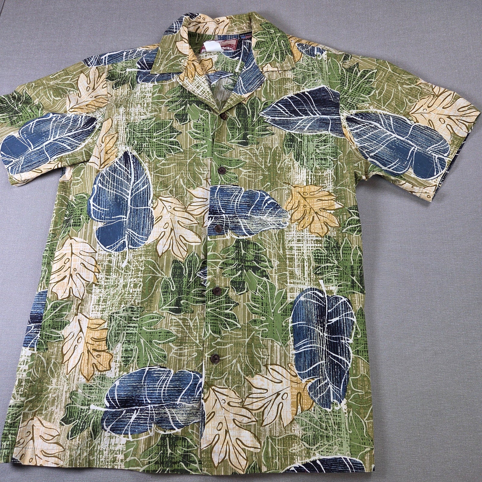 RJC Hawaii USA Aloha Shirt Mens Small Cotton Tropical Camp Button Up